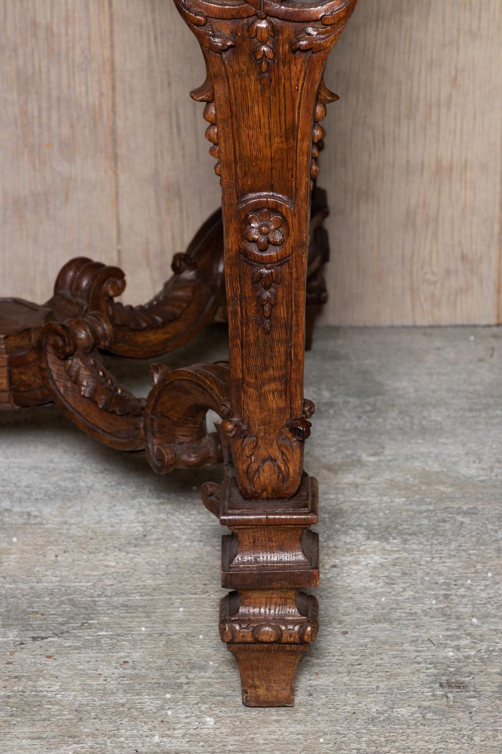 18th Century French Rococo Marble Top Console Table For Sale 1