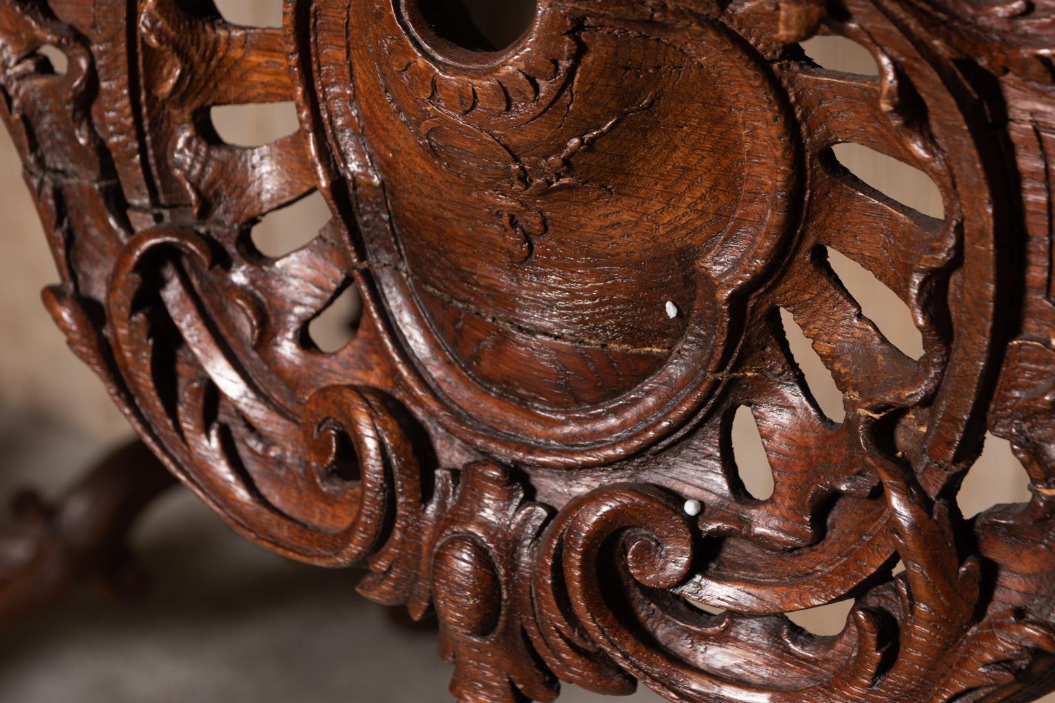 18th Century French Rococo Marble Top Console Table For Sale 2