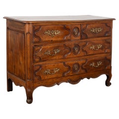 18th Century French Rococo Walnut Chest of Four Drawers