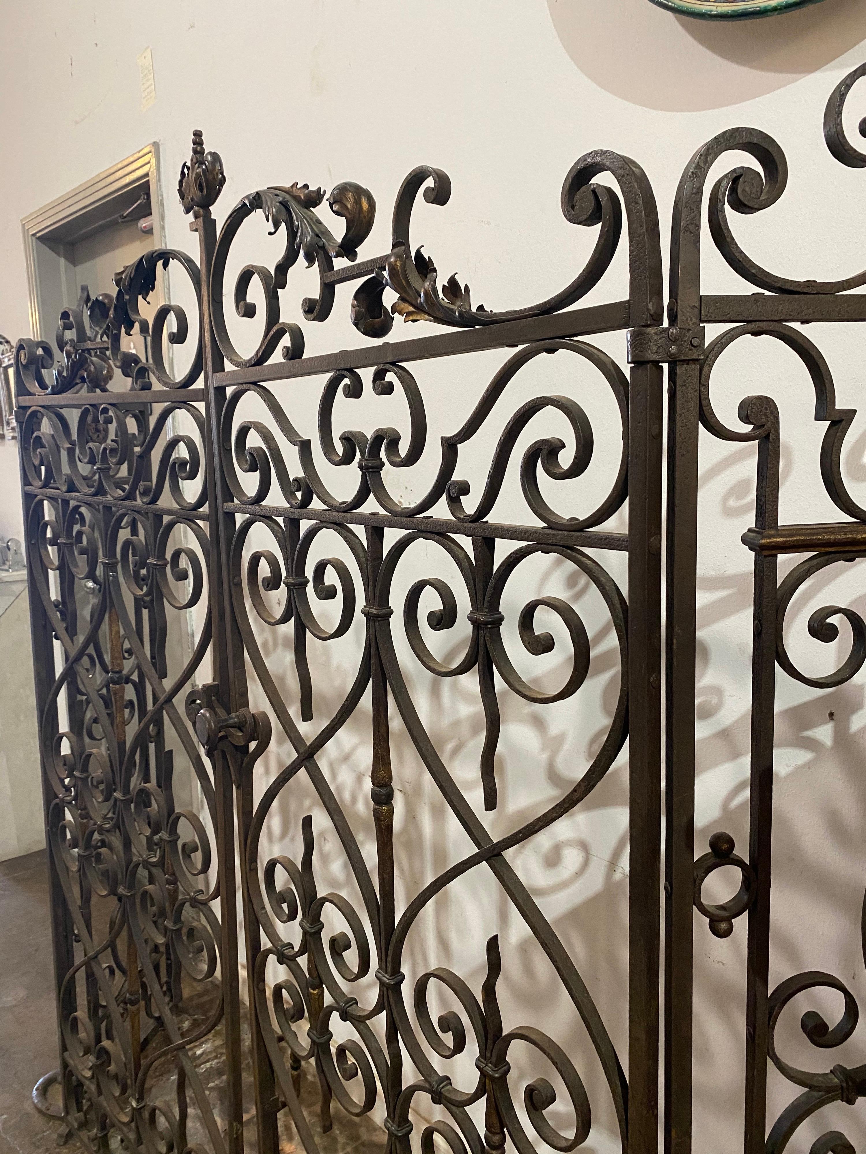 Hand-Crafted 18th Century French Rod Iron Garden Gates