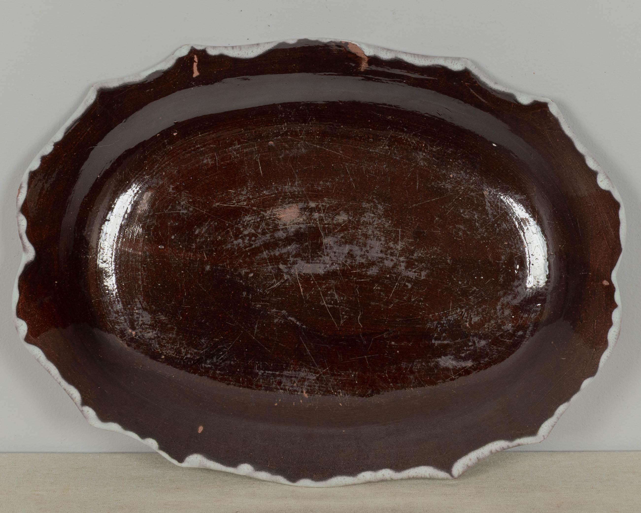 18th Century French Rouen Ceramic Oval Platter For Sale 2