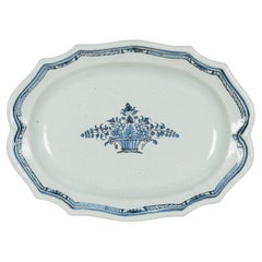 18th Century French Rouen Ceramic Oval Platter