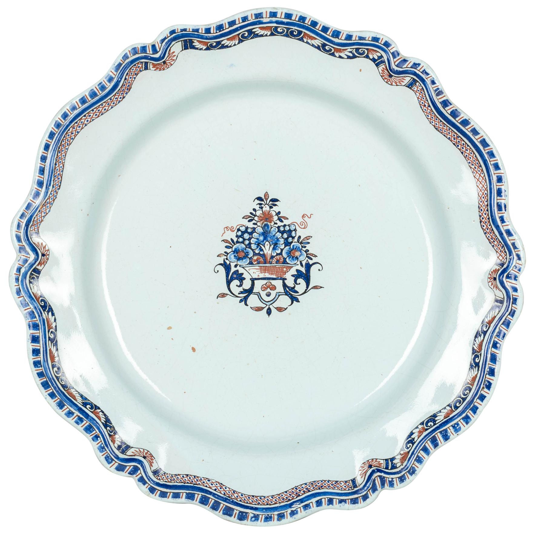 18th Century French Rouen Ceramic Platter