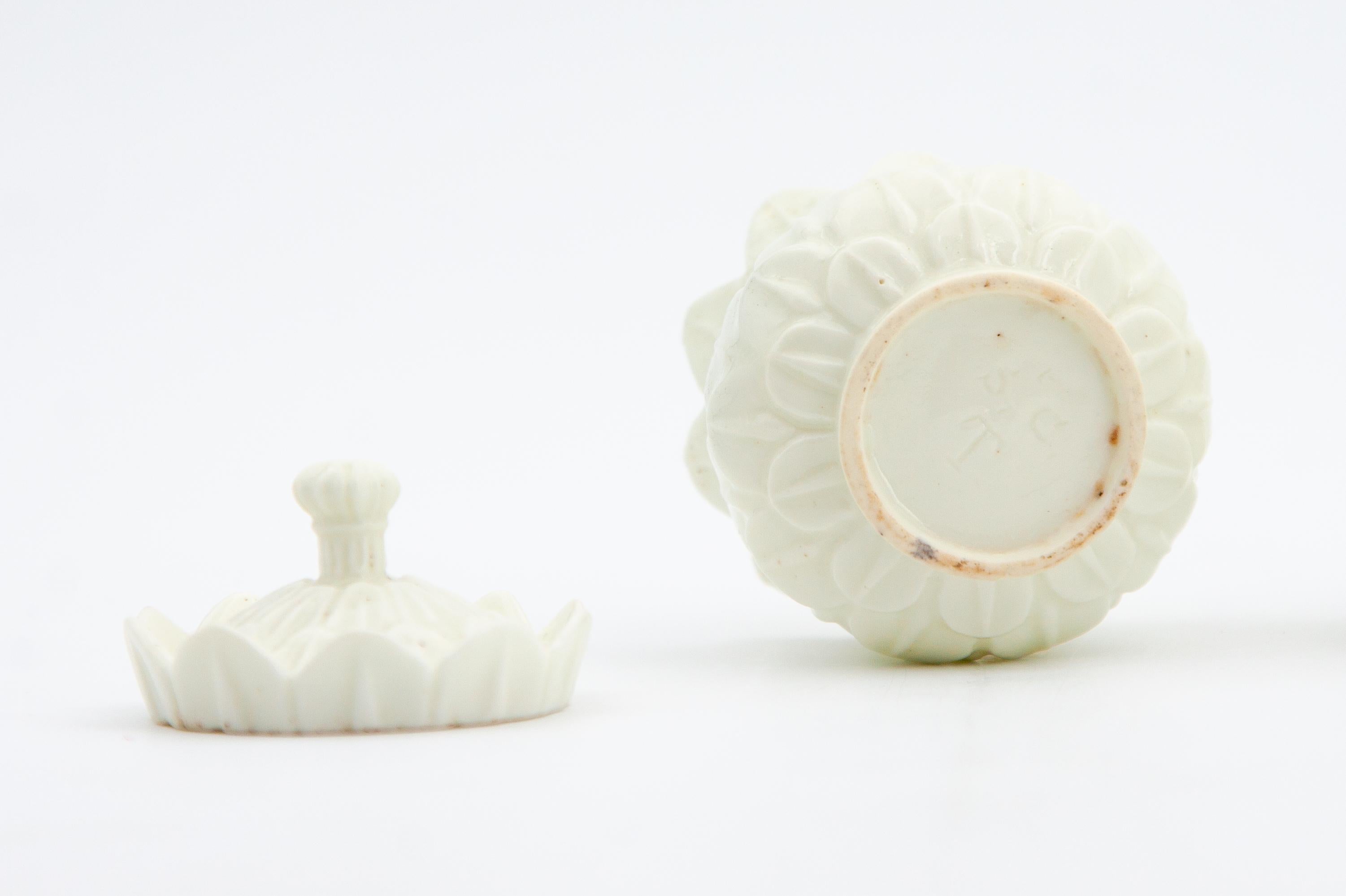 18th Century French Saint Cloud Porcelain Pots in the Form of Artichokes 1