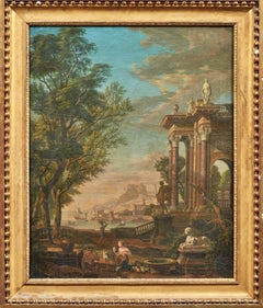 18th Century French School, after I. de Moucheron  "Landscape with a Fountain"