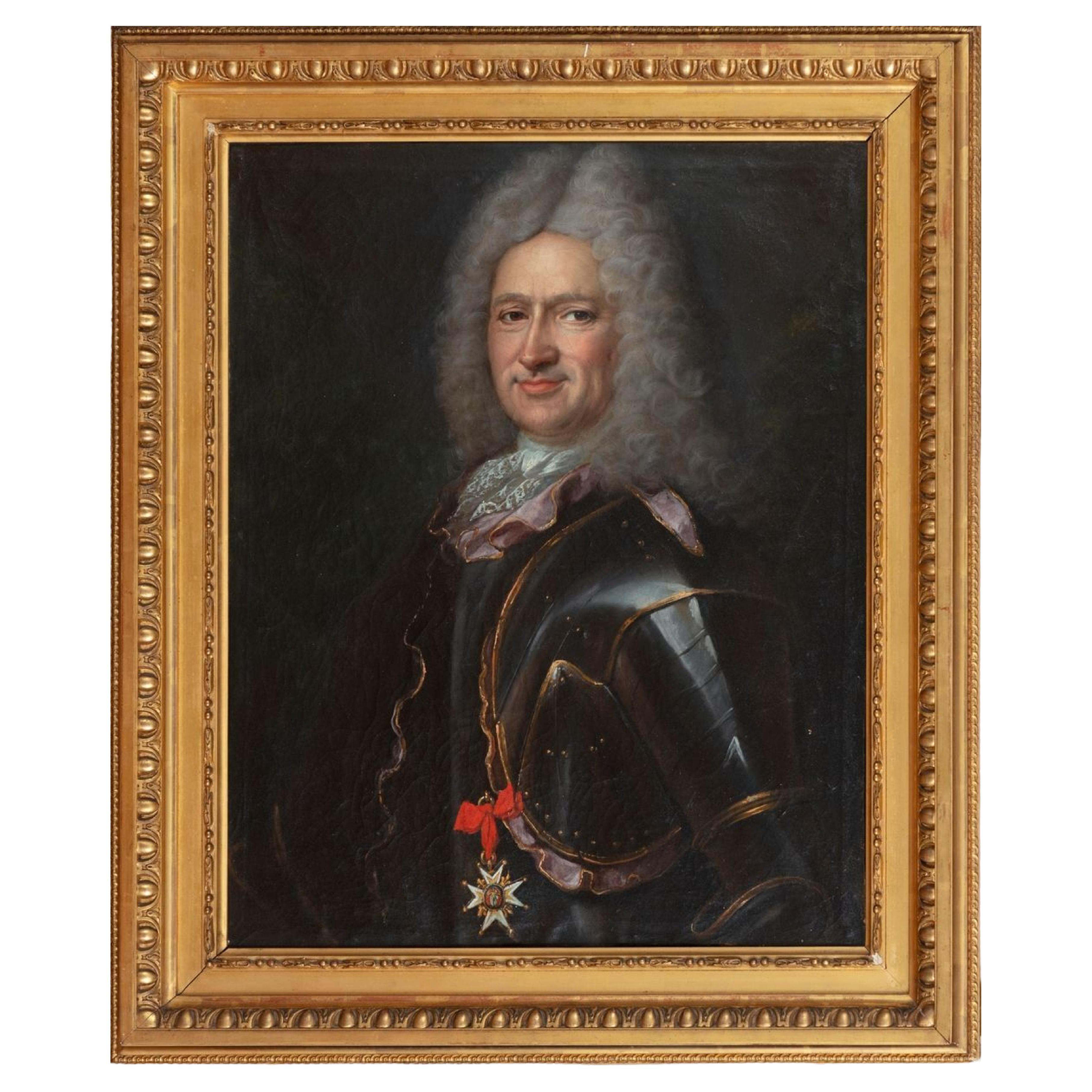 18th Century French School "Bust of a Man in Armor" For Sale