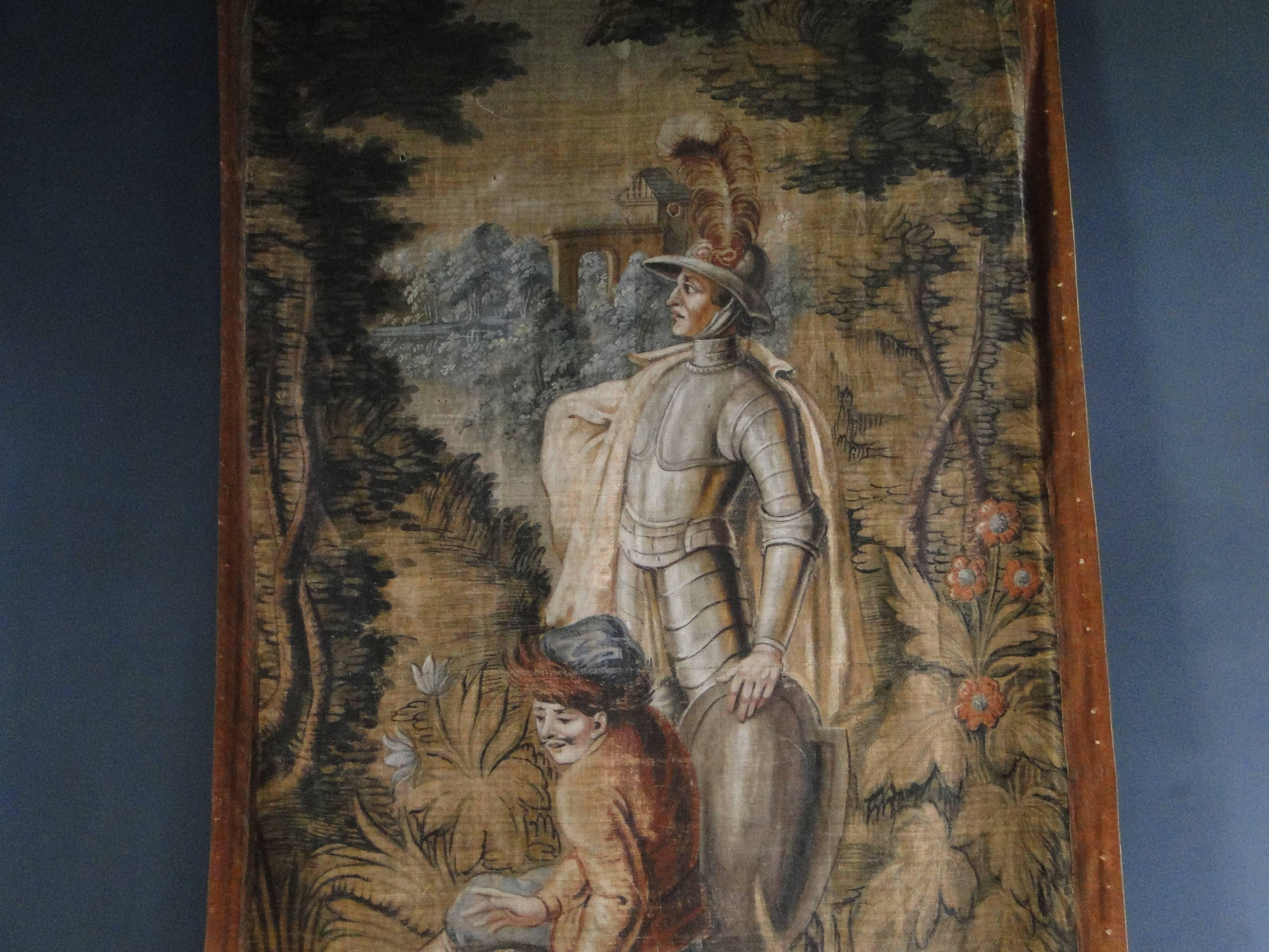 18th Century French School Painted Canvas Model for Tapisserie 10