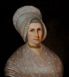 Portrait of a Lady - Large 18th Century French Old Master Oil on Canvas Painting