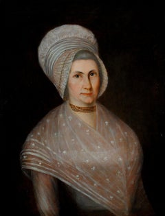 Portrait of a Lady - Large 18th Century French Old Master Oil on Canvas Painting