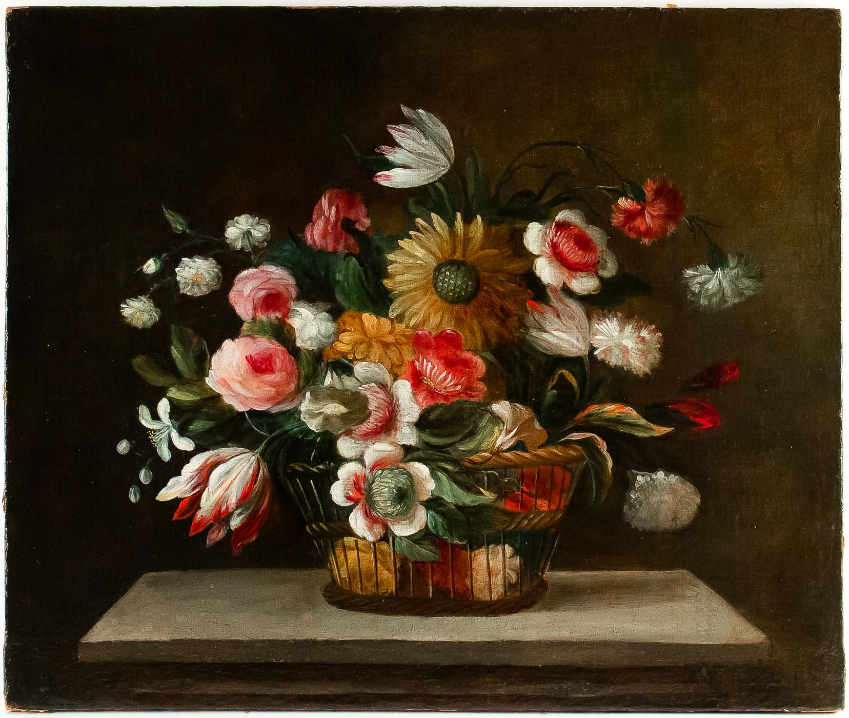 18th Century French School, Pair of Oil on Canvas Bouquets of Flowers 7