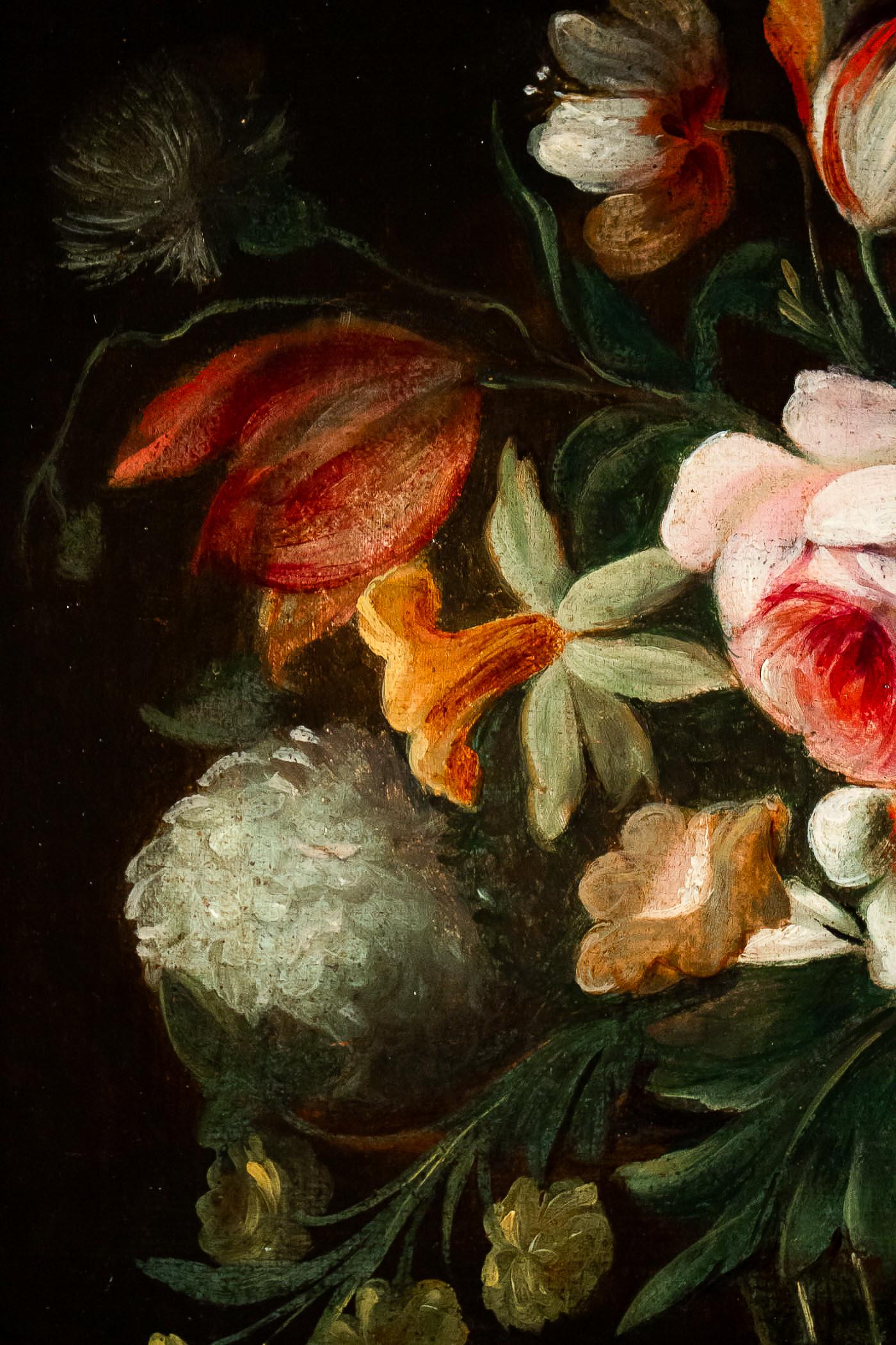 18th Century French School, Pair of Oil on Canvas Bouquets of Flowers 12