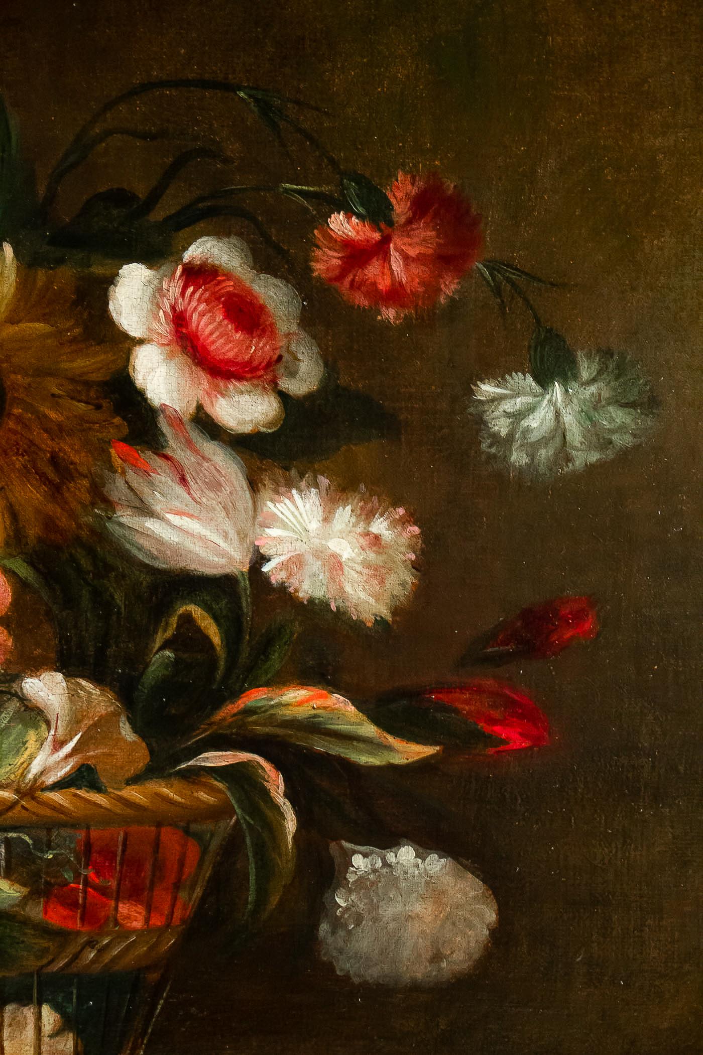 18th Century French School, Pair of Oil on Canvas Bouquets of Flowers 14