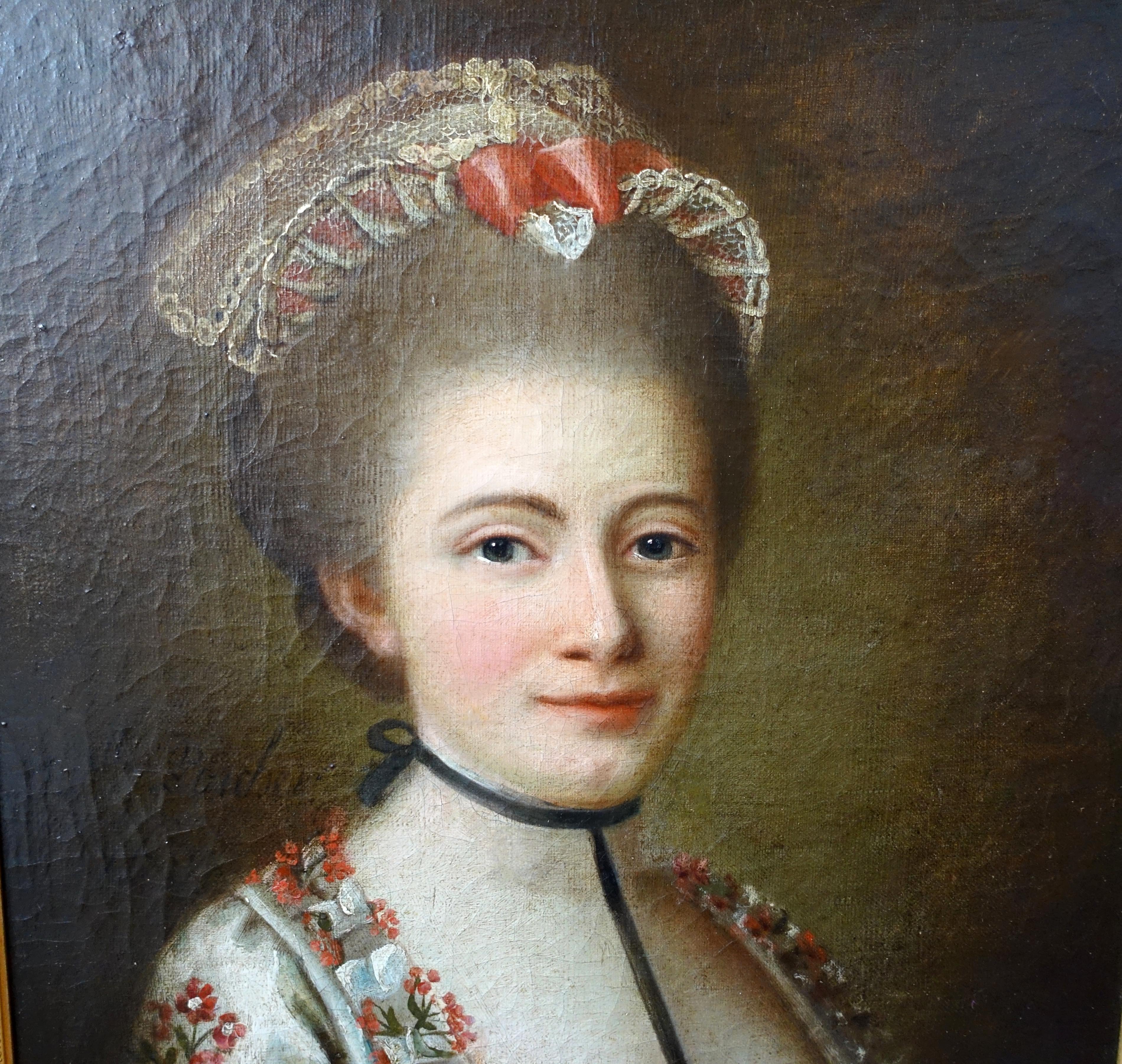 18th century French School : portrait of an aristocrat dated 1768, oil on canvas For Sale 4