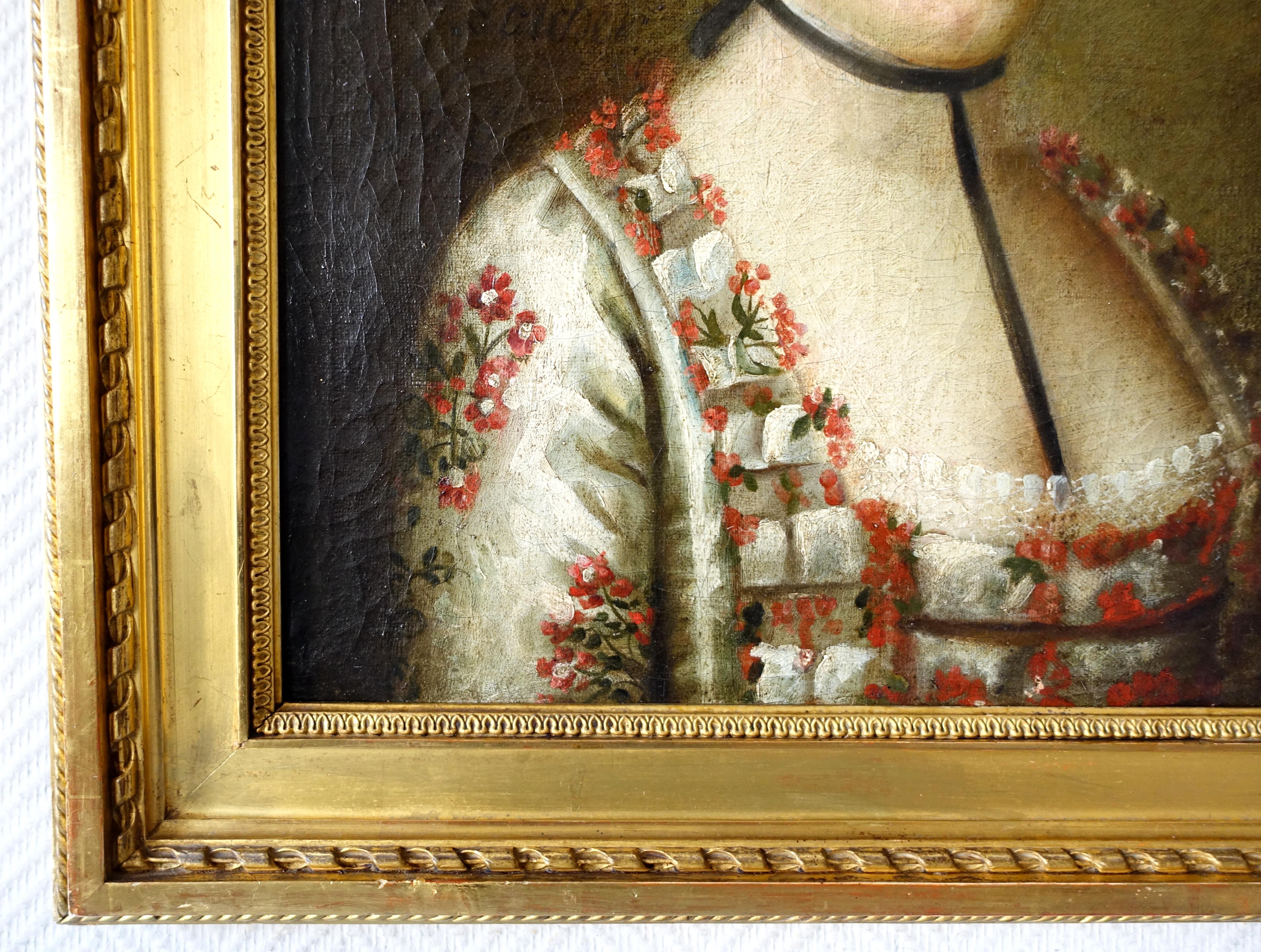 Oiled 18th century French School : portrait of an aristocrat dated 1768, oil on canvas For Sale
