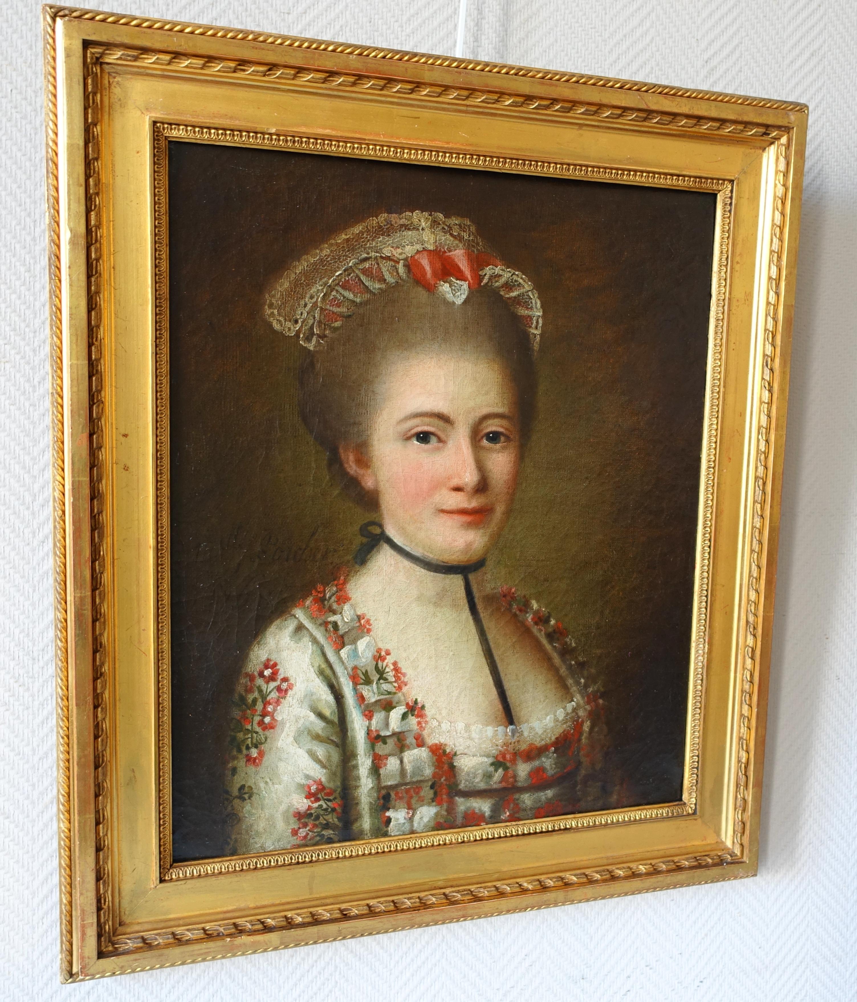 18th century French School : portrait of an aristocrat dated 1768, oil on canvas For Sale 1