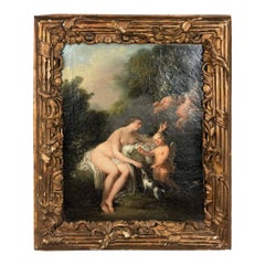 Antique 18th Century French School Representing Venus and Amore