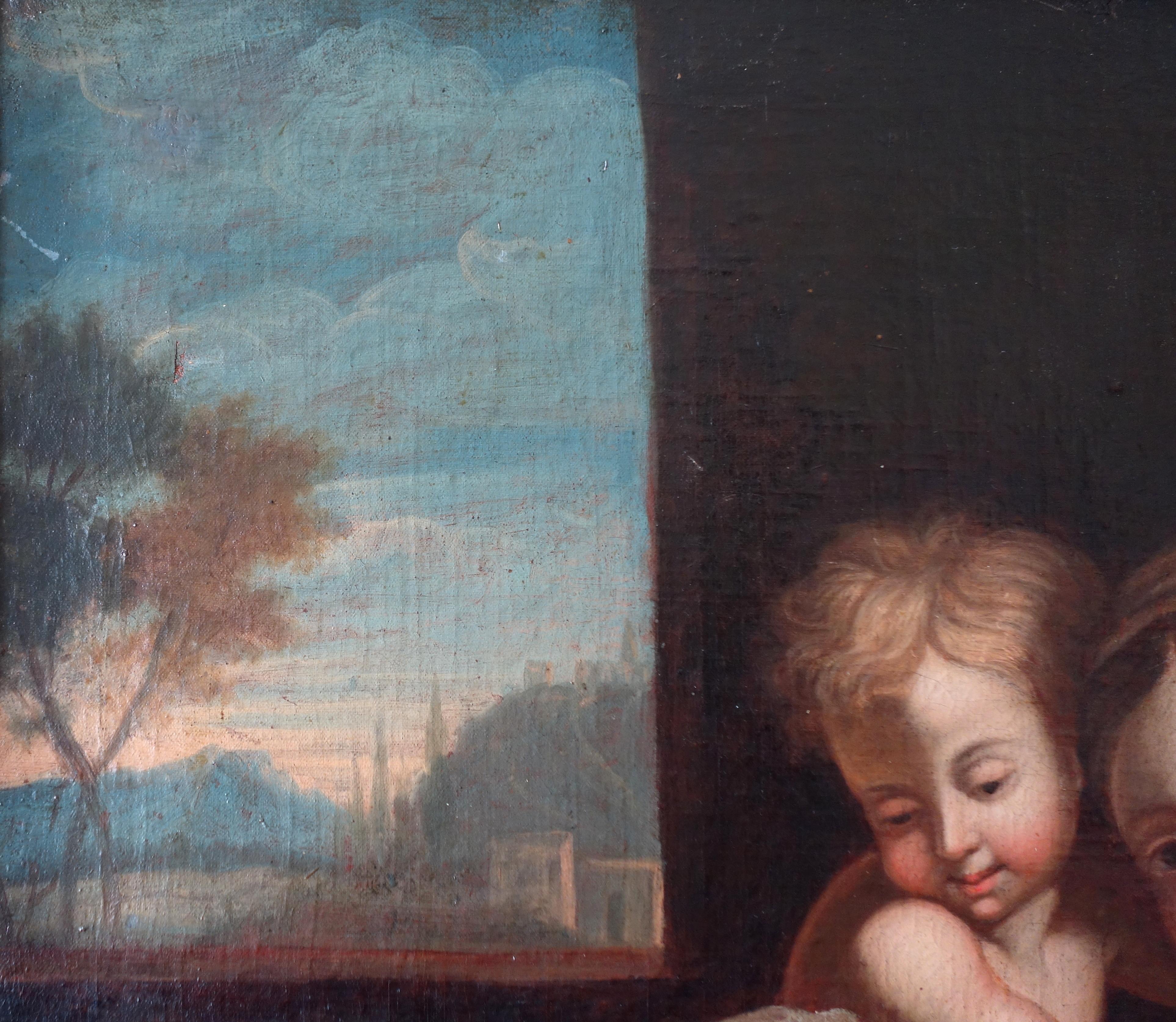 Französische Schule des 18. Jahrhunderts, Jungfrau Maria und Jesus Kind, Gemälde nach Raphael (Leinwand) im Angebot