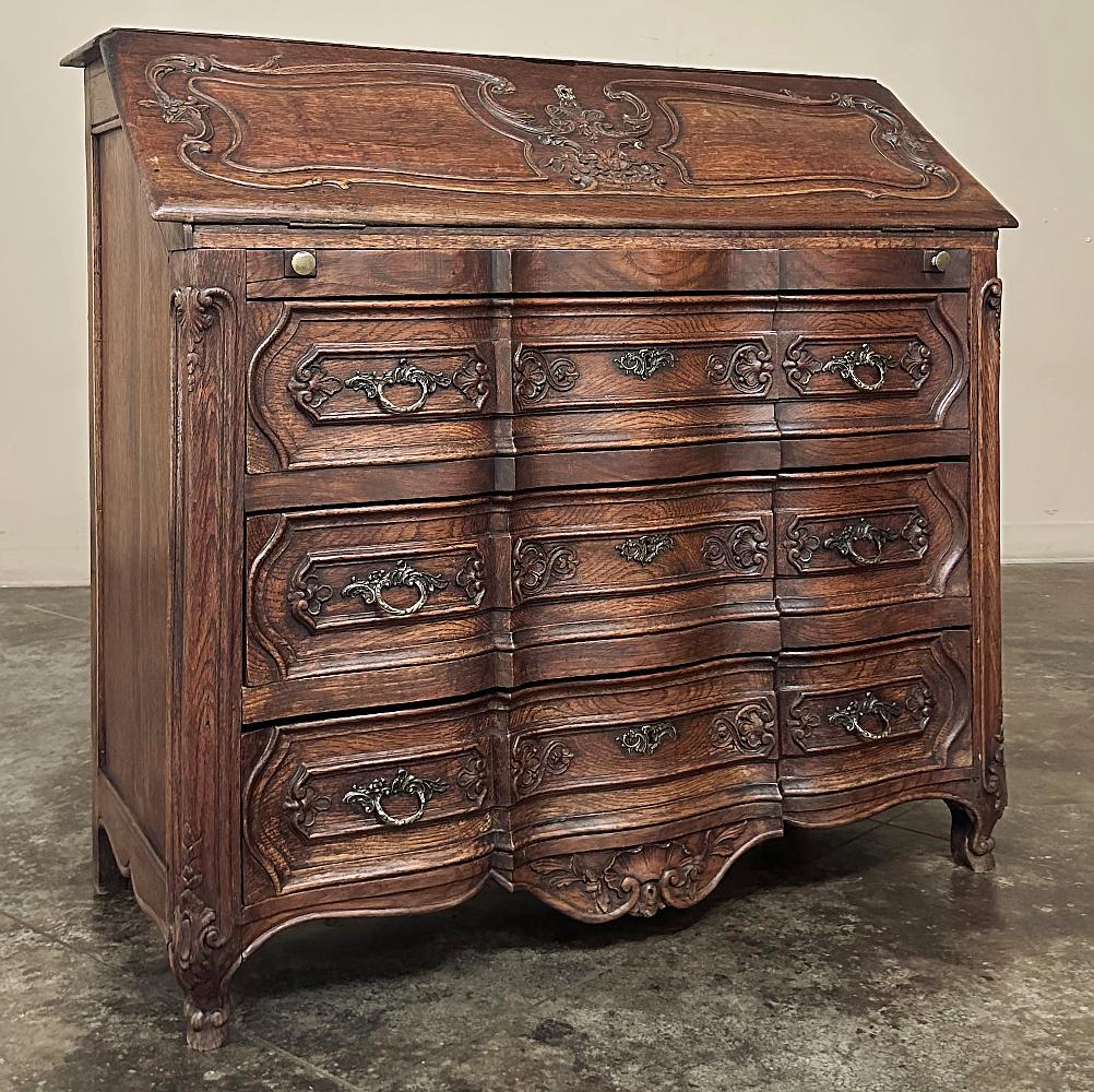   18th Century French Secretary ~ Commode is a marvelous example of the cabinetmaker's art!  Hand-crafted from dense, old-growth oak to last for centuries, it features a 