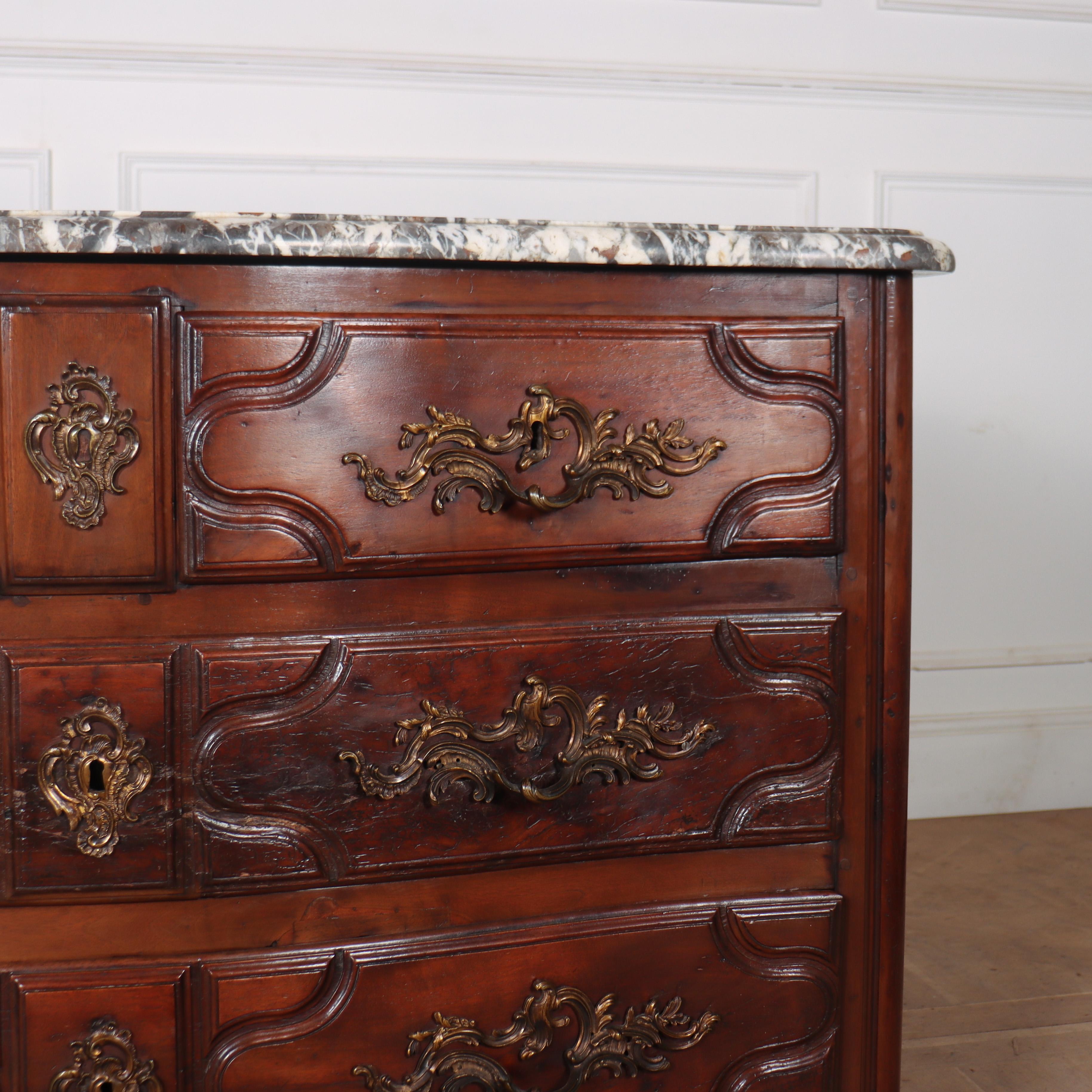 Marble 18th Century French Serpentine Commode For Sale