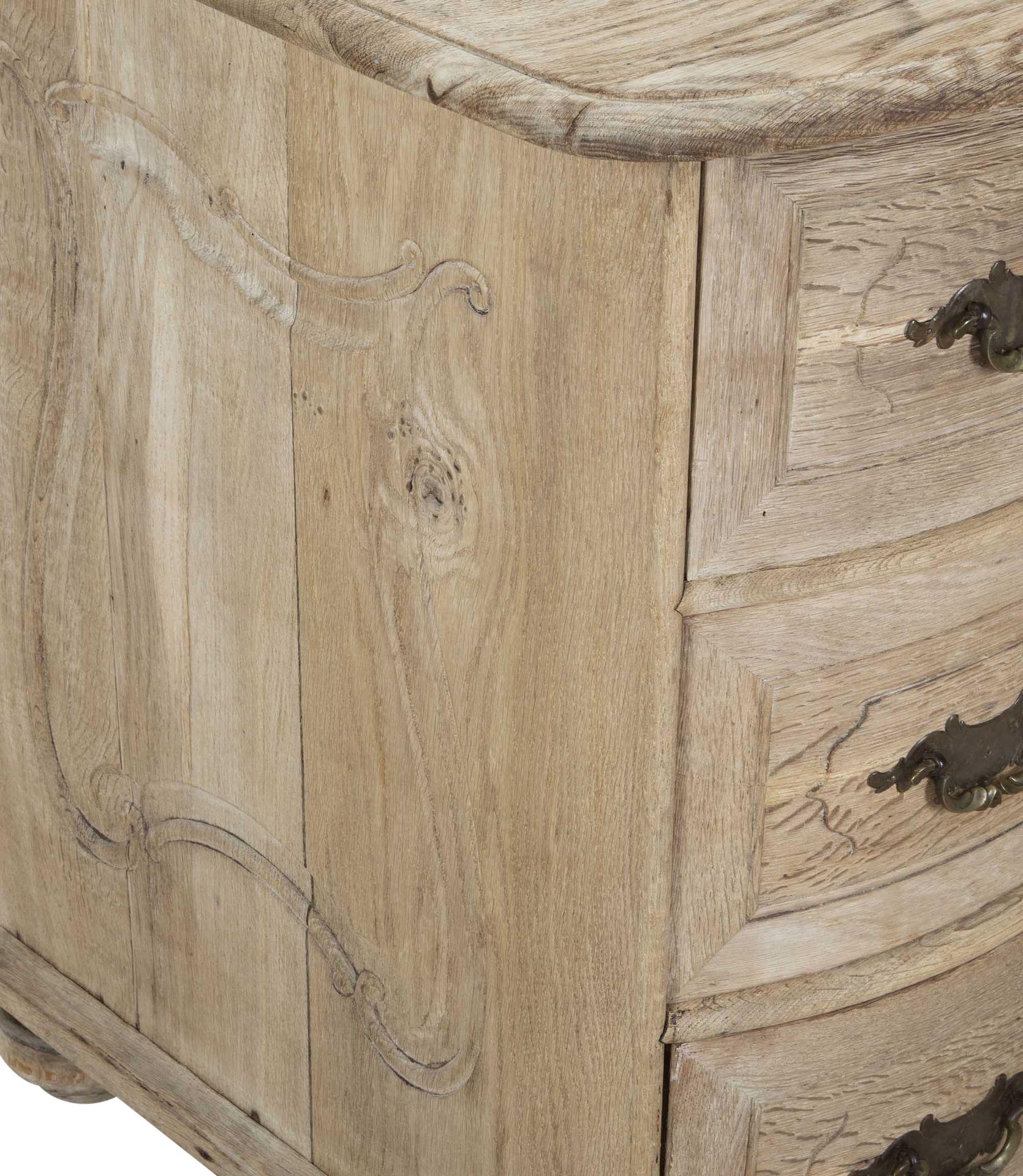 18th Century French Serpentine Front Commode in Bleached Oak For Sale 6