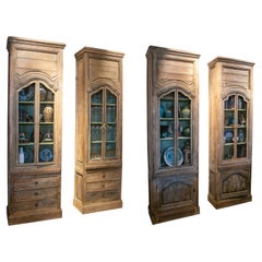 Antique 18th Century French Set of Four Oak Boiseries with Doors and Grilles