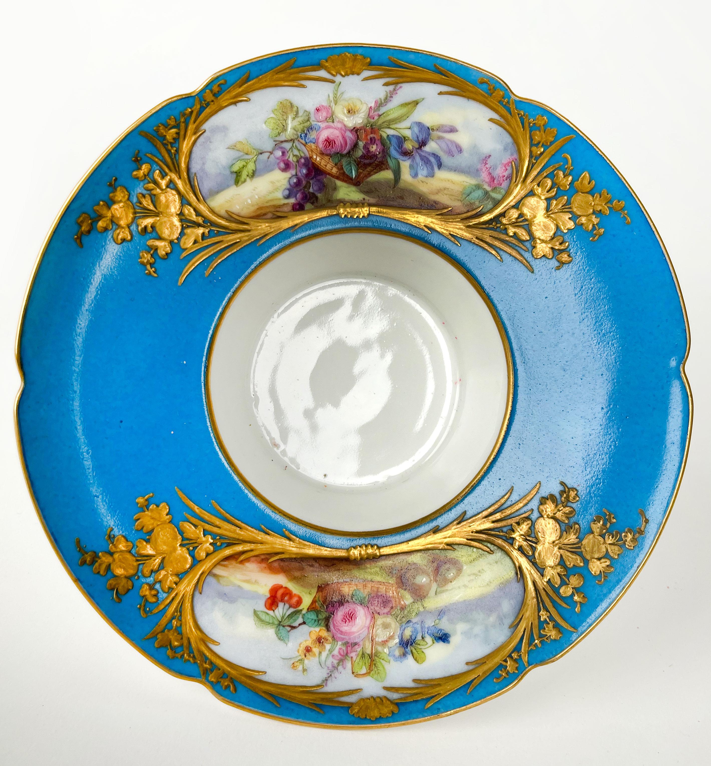 18th Century French Sevres Porcelain Cup & Saucer 1