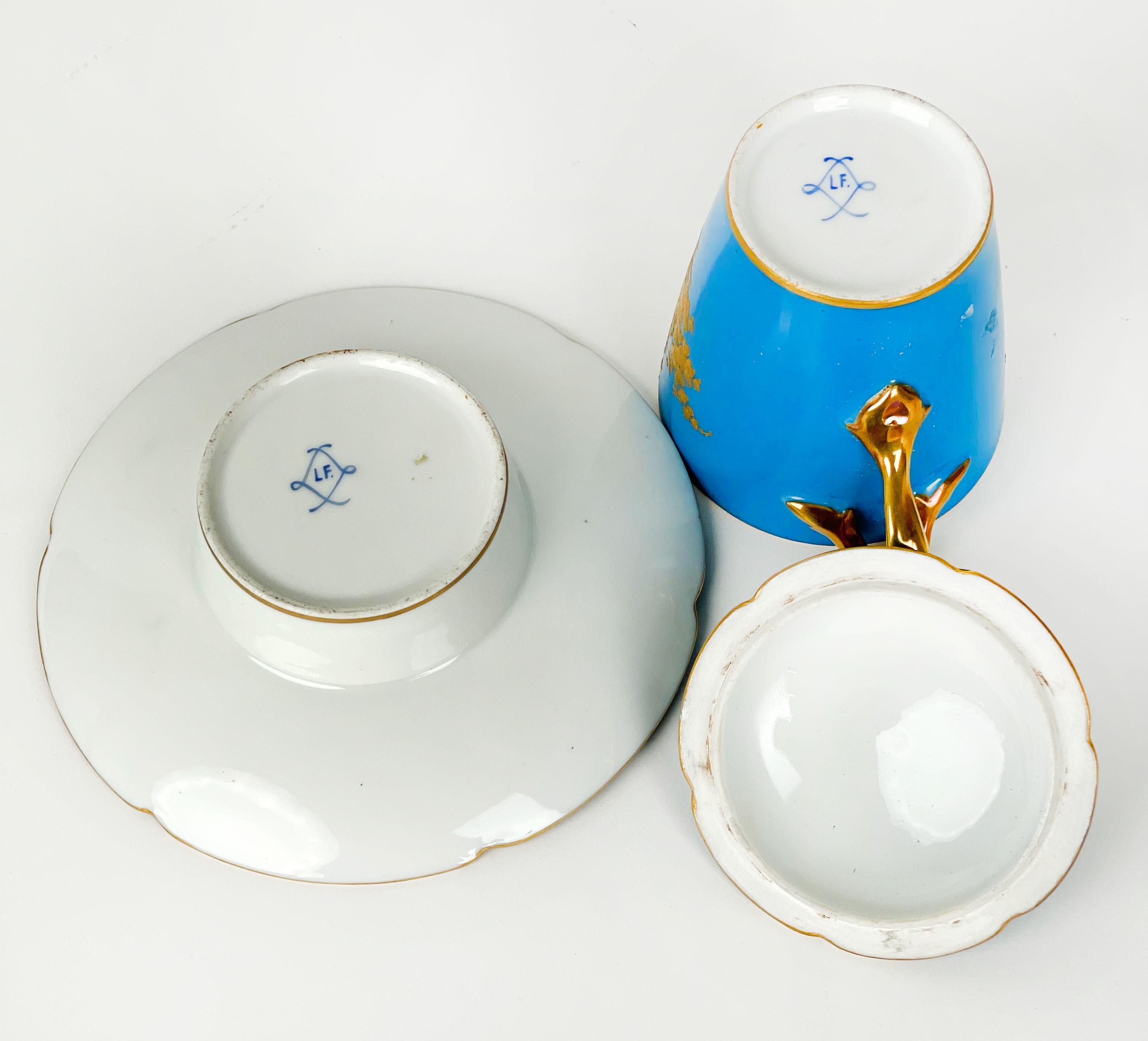 18th Century French Sevres Porcelain Cup & Saucer 4