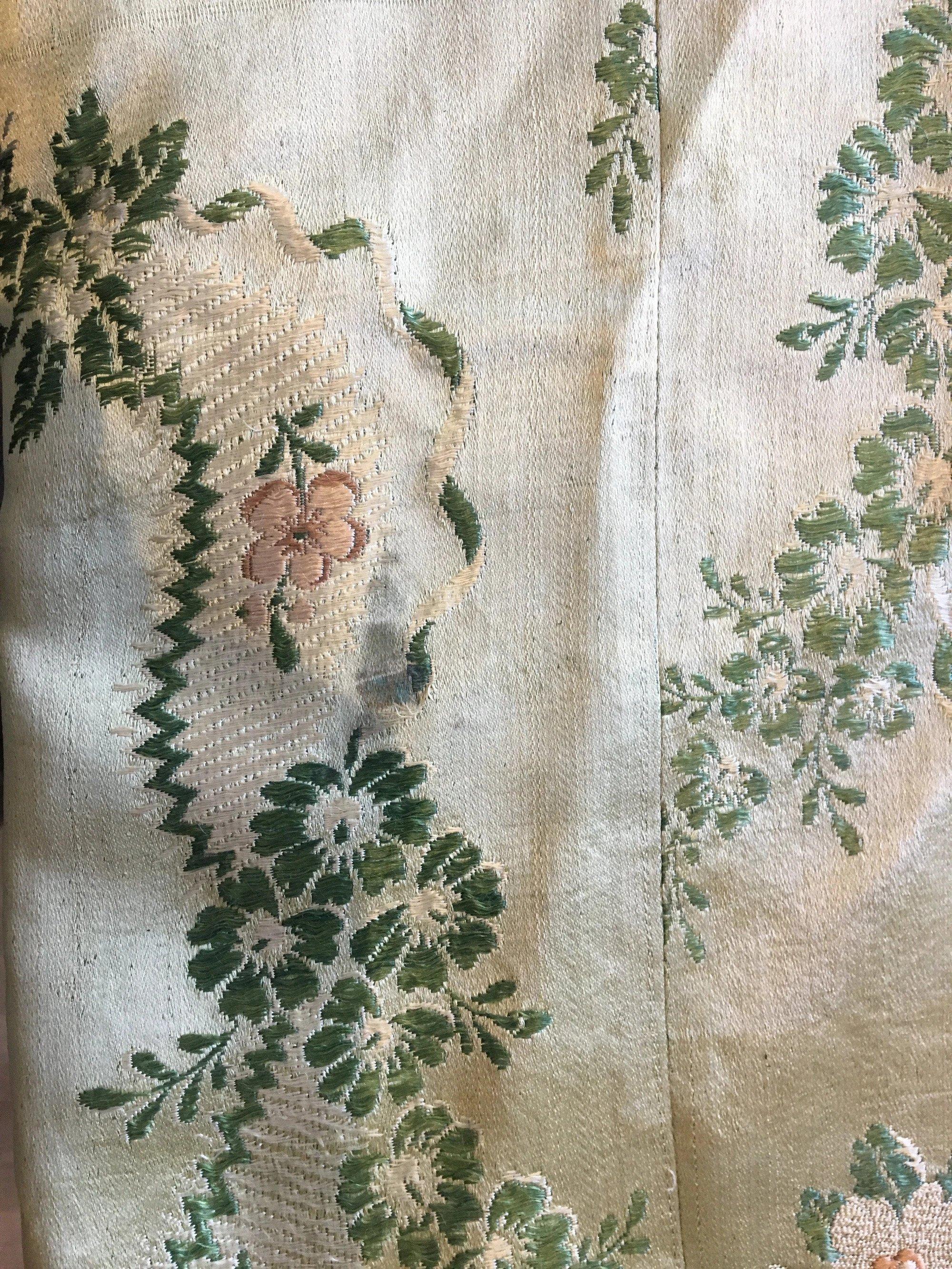 18th Century French Silk Brocade, Dress Silk In Good Condition In Doylestown, PA