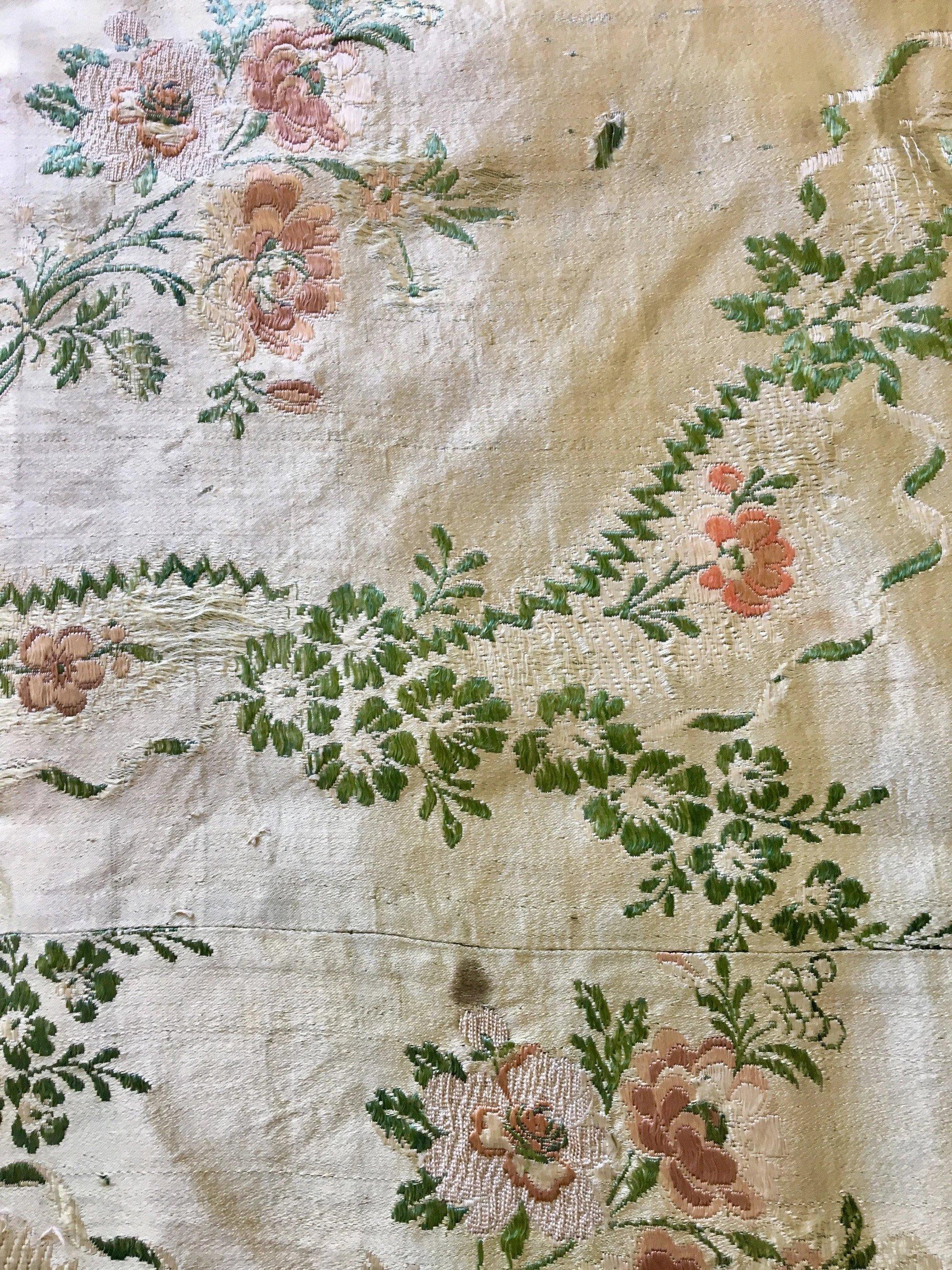 18th Century and Earlier 18th Century French Silk Brocade, Dress Silk