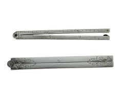 18th Century French Silver Measuring Instruments Pied De Roy