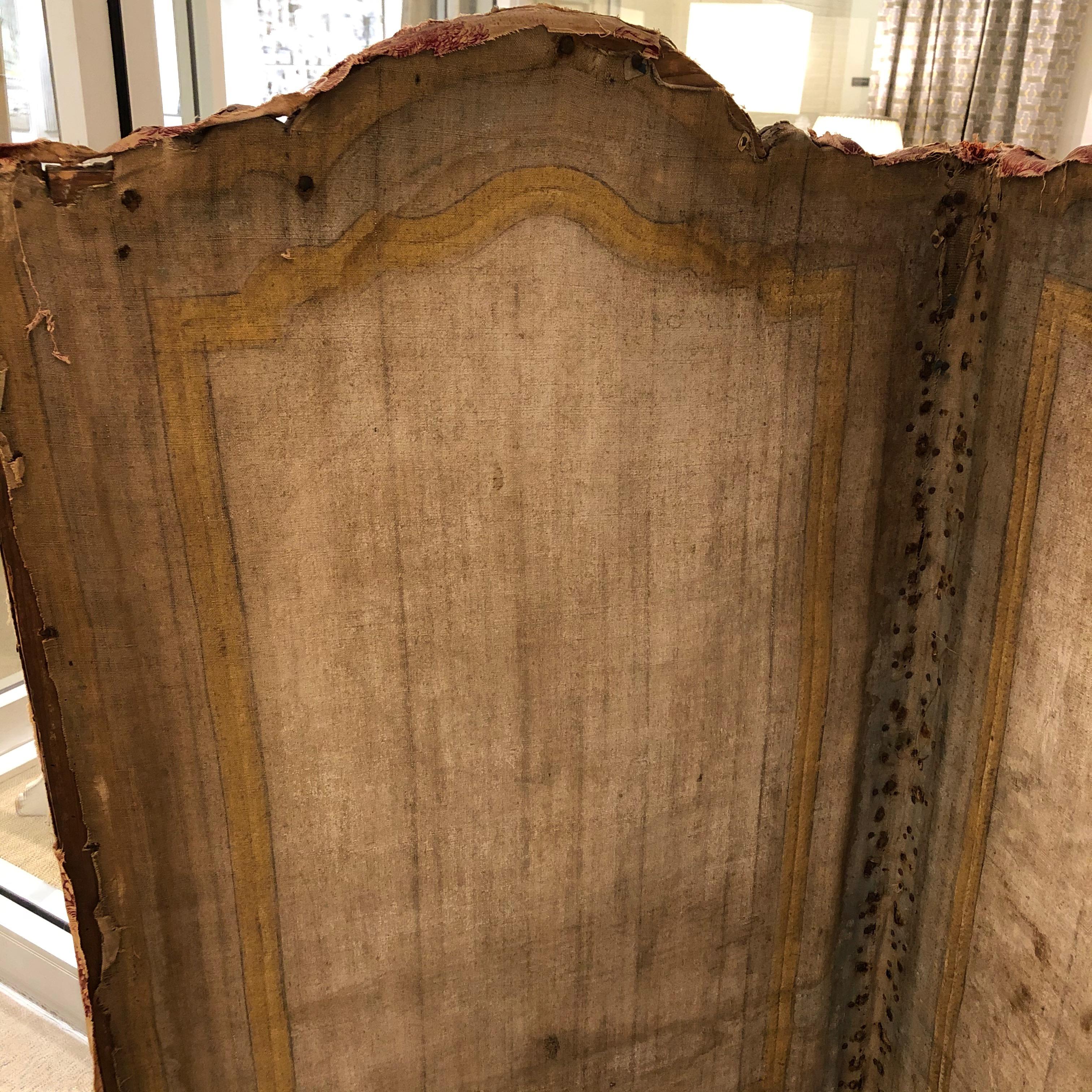 18th Century French Six-Panel Painted Folding Screen For Sale 3