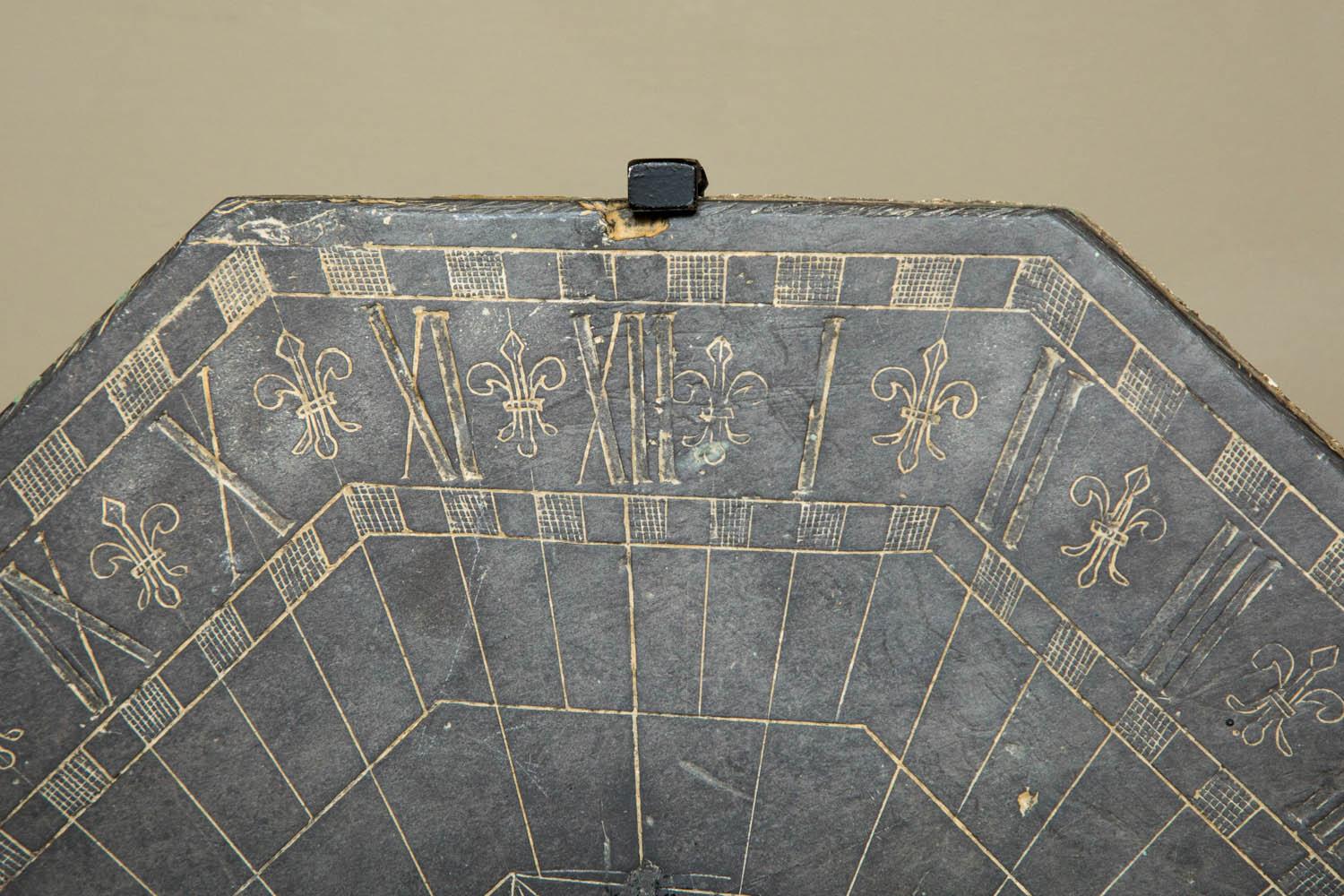 Engraved 18th Century French Slate Sundial For Sale