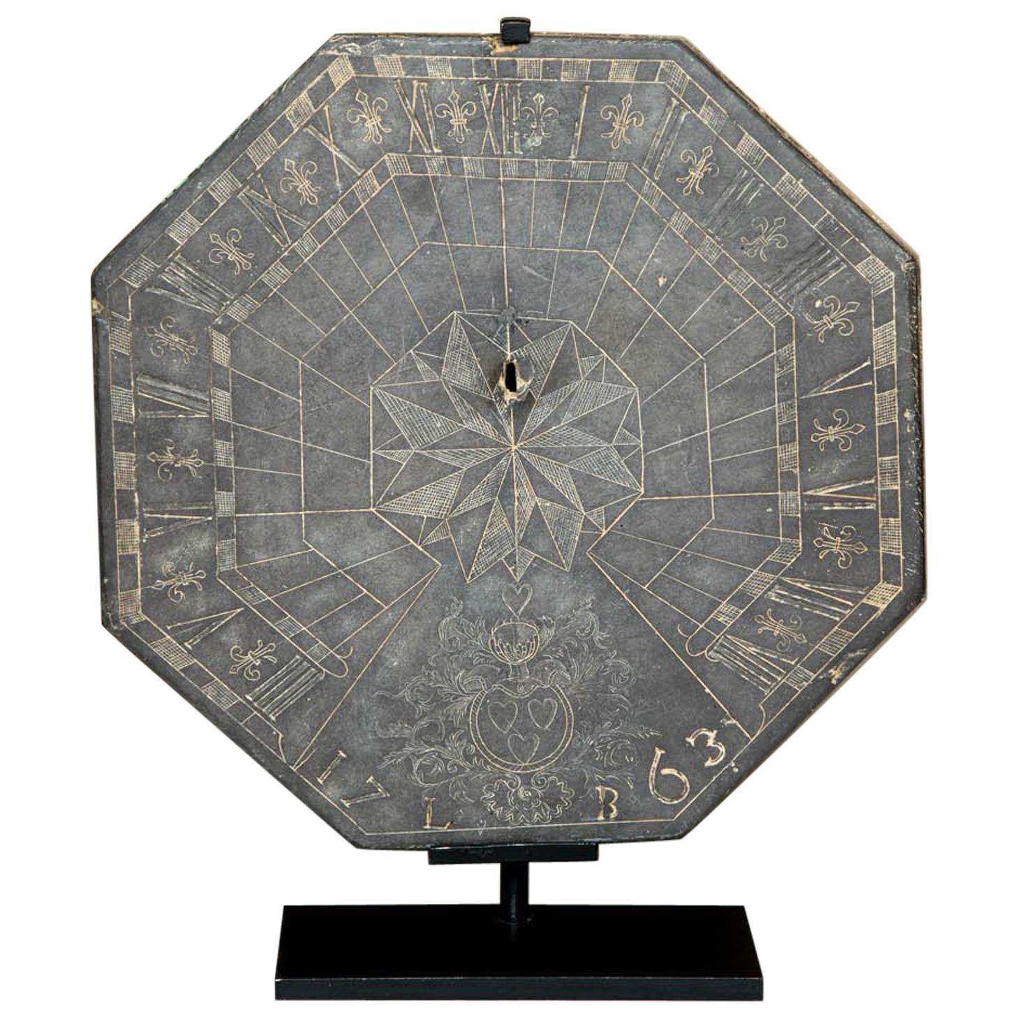 18th Century French Slate Sundial For Sale