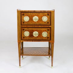 18th Century French Small Louis XVI Marquetry Side Table or Table Chiffonière