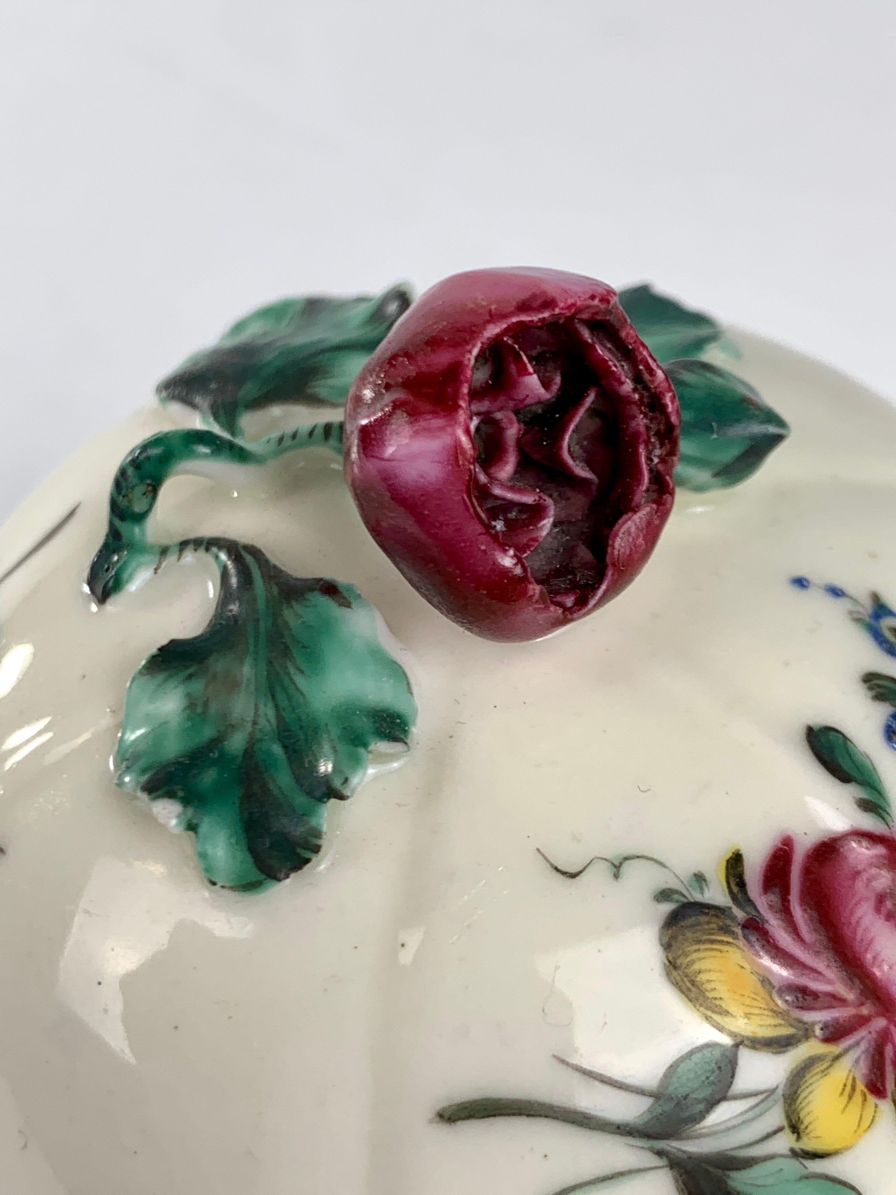 18th Century French Soft Paste Porcelain Mennecy Blush Pot Hand-Painted In Excellent Condition For Sale In Katonah, NY