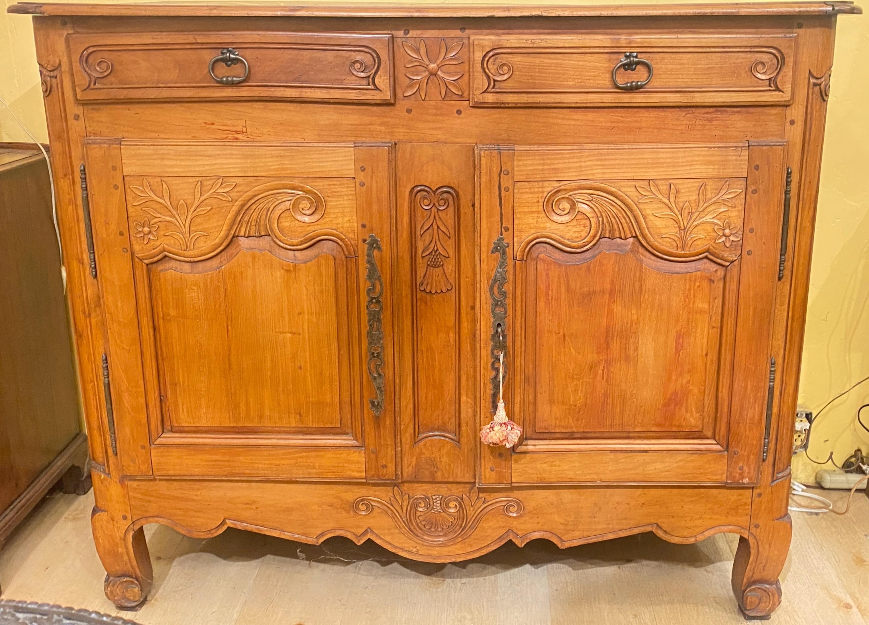 18th Century French Solid Cherry Wood Buffett For Sale 6