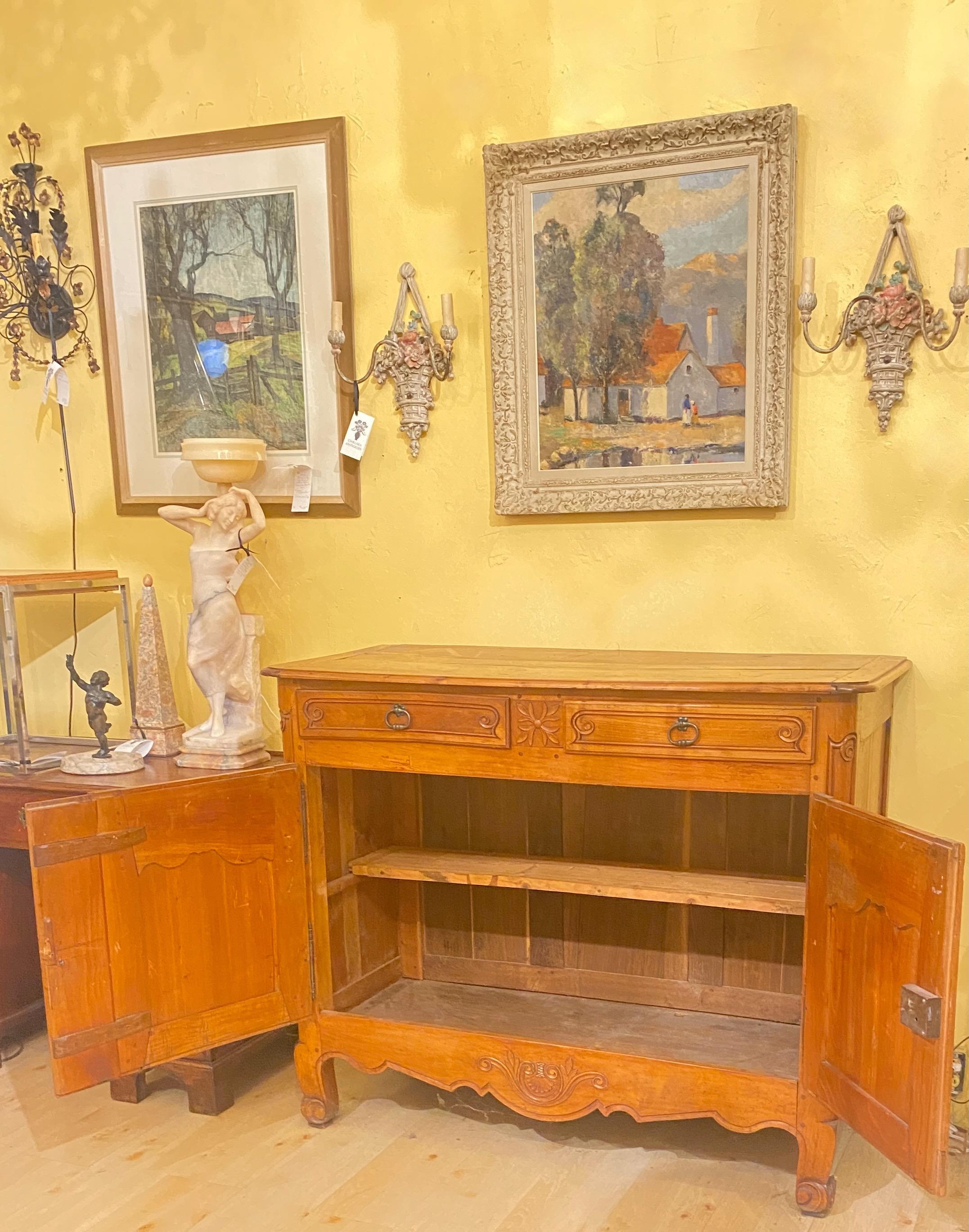 18th Century and Earlier 18th Century French Solid Cherry Wood Buffett For Sale