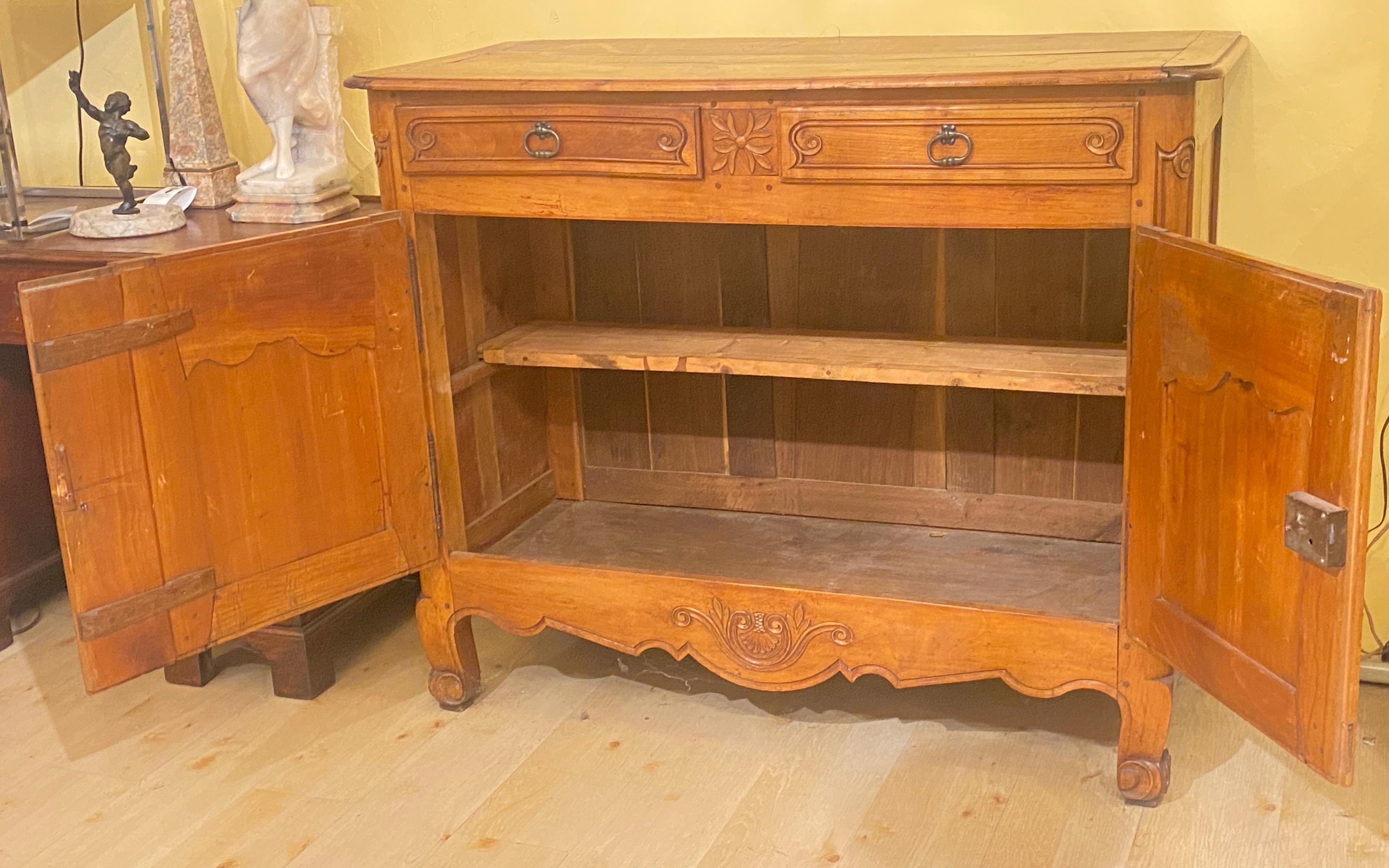 18th Century French Solid Cherry Wood Buffett For Sale 1