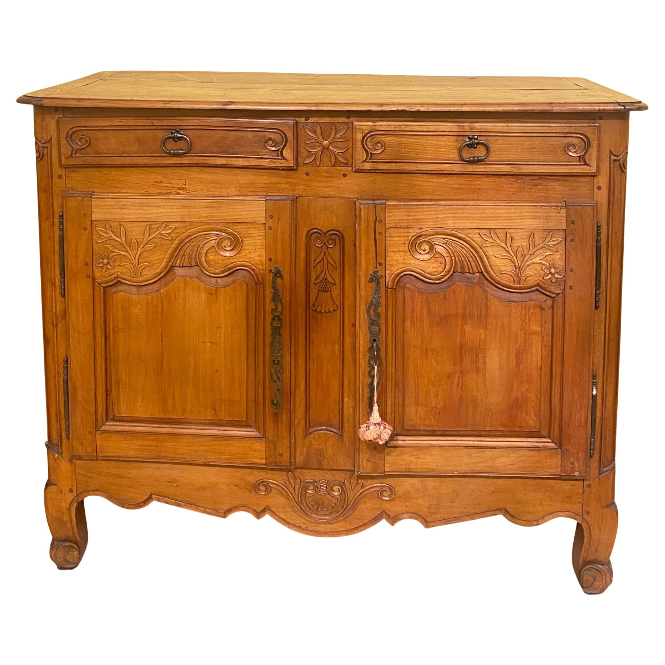 18th Century French Solid Cherry Wood Buffett For Sale