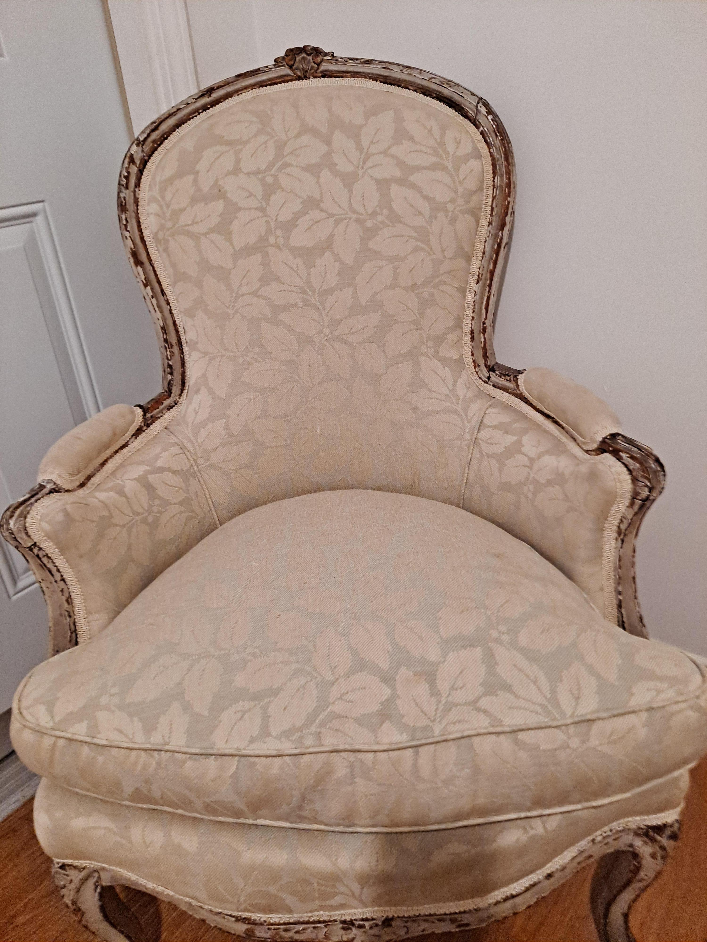 18th Century French Spoon Back Bergere Arm Chair For Sale 3