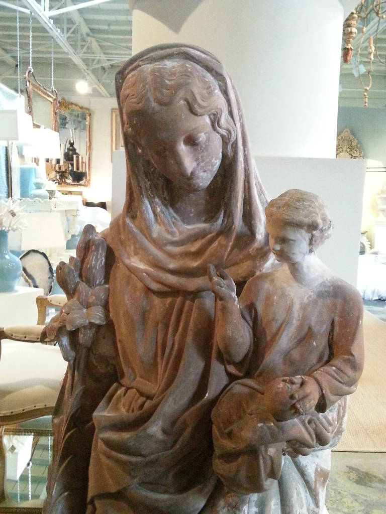 Französische Statue aus Terrakotta aus dem 18. Jahrhundert im Zustand „Gut“ im Angebot in Dallas, TX