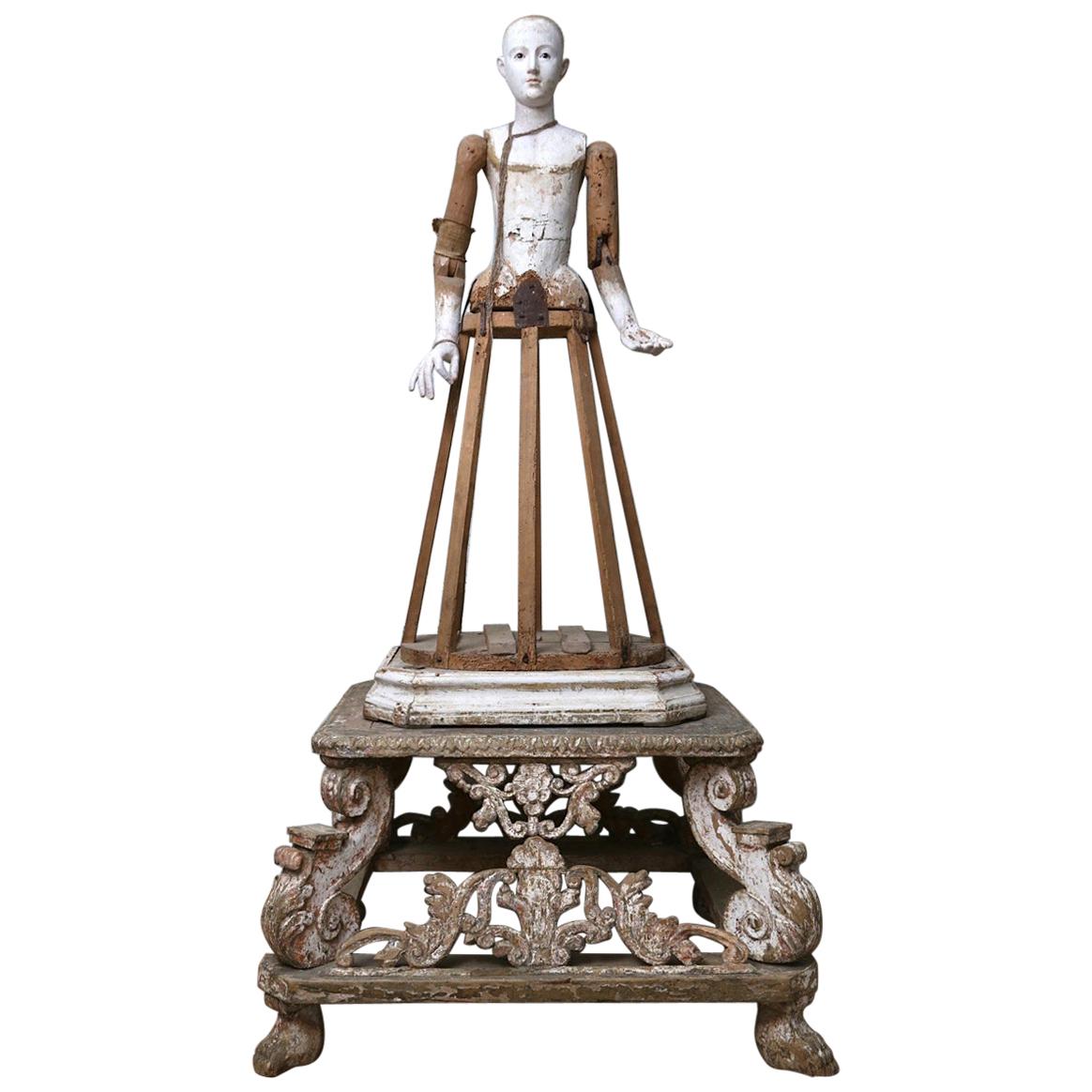 18th Century Italian Statue of Madonna on a Palanquin For Sale