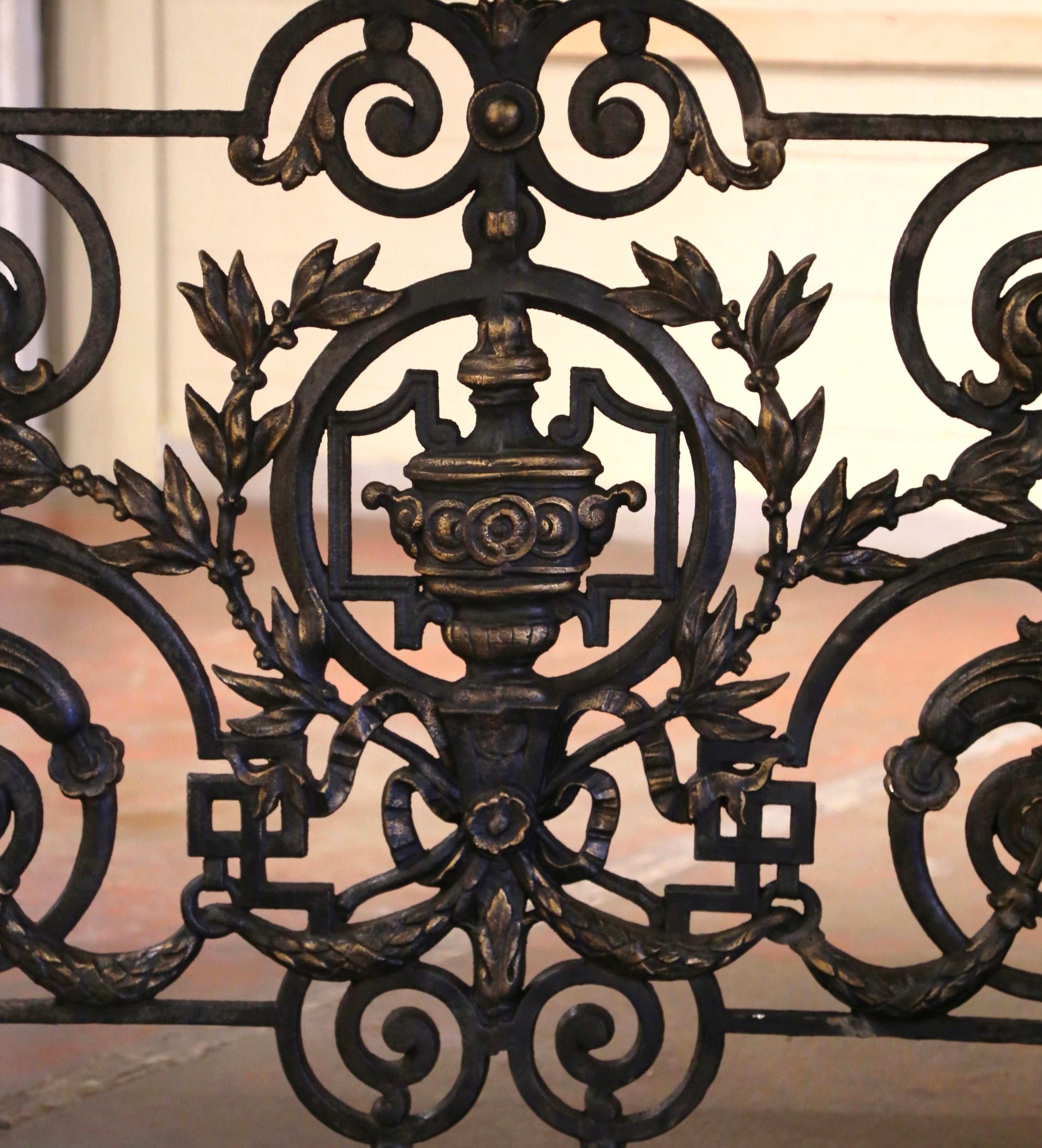 Louis XV 18th Century French Stone Top Painted and Gilt Wrought Iron Console Table