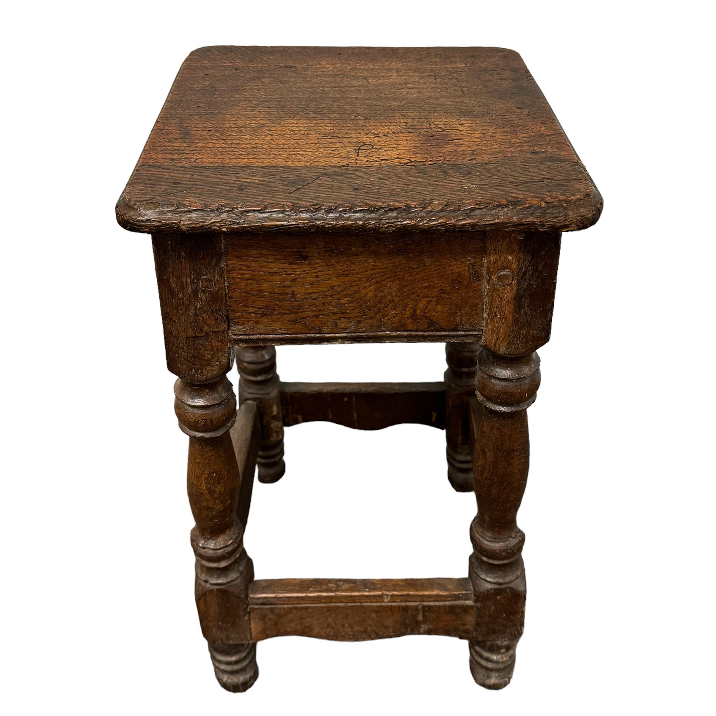 Rustic 18th Century French Stool For Sale