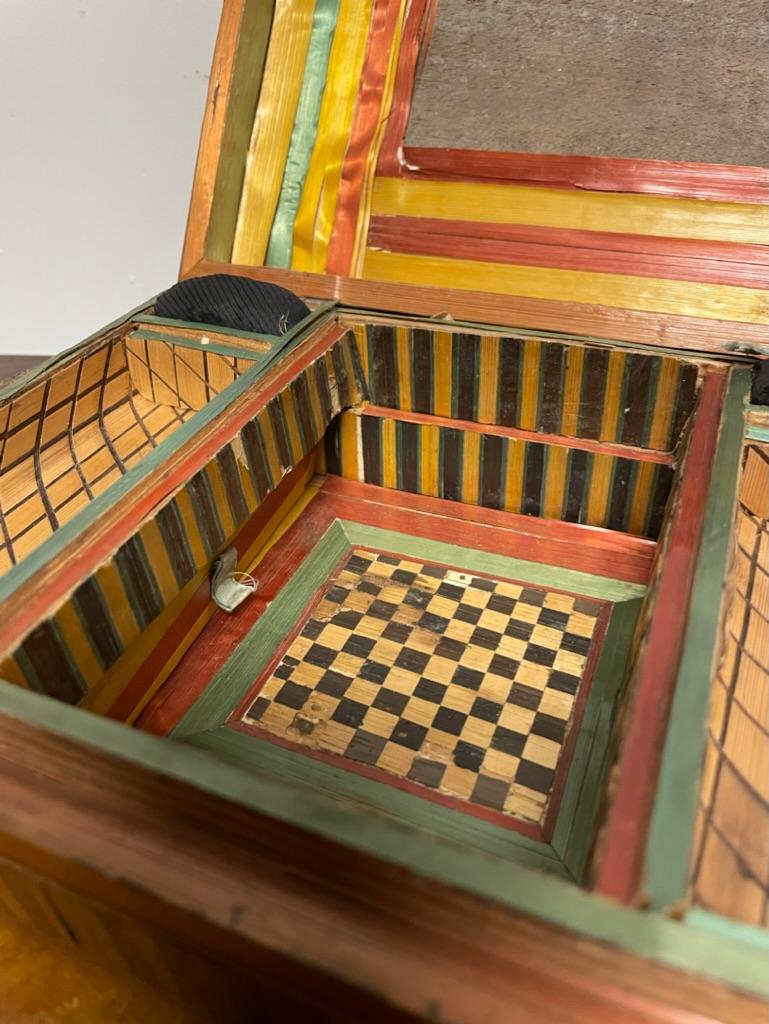18th Century French Straw Marquetry, 'Marqueterie de Paille' Work Box For Sale 9