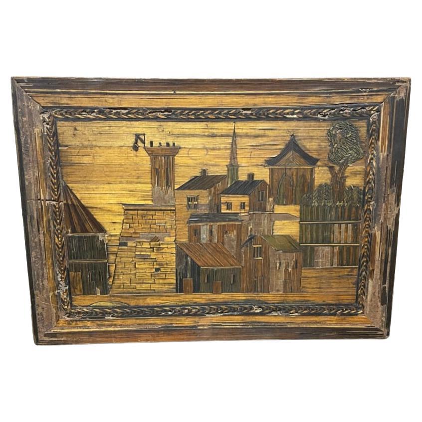 Caja de trabajo de marquetería de paja francesa del siglo XVIII, 'Marqueterie de Paille en venta