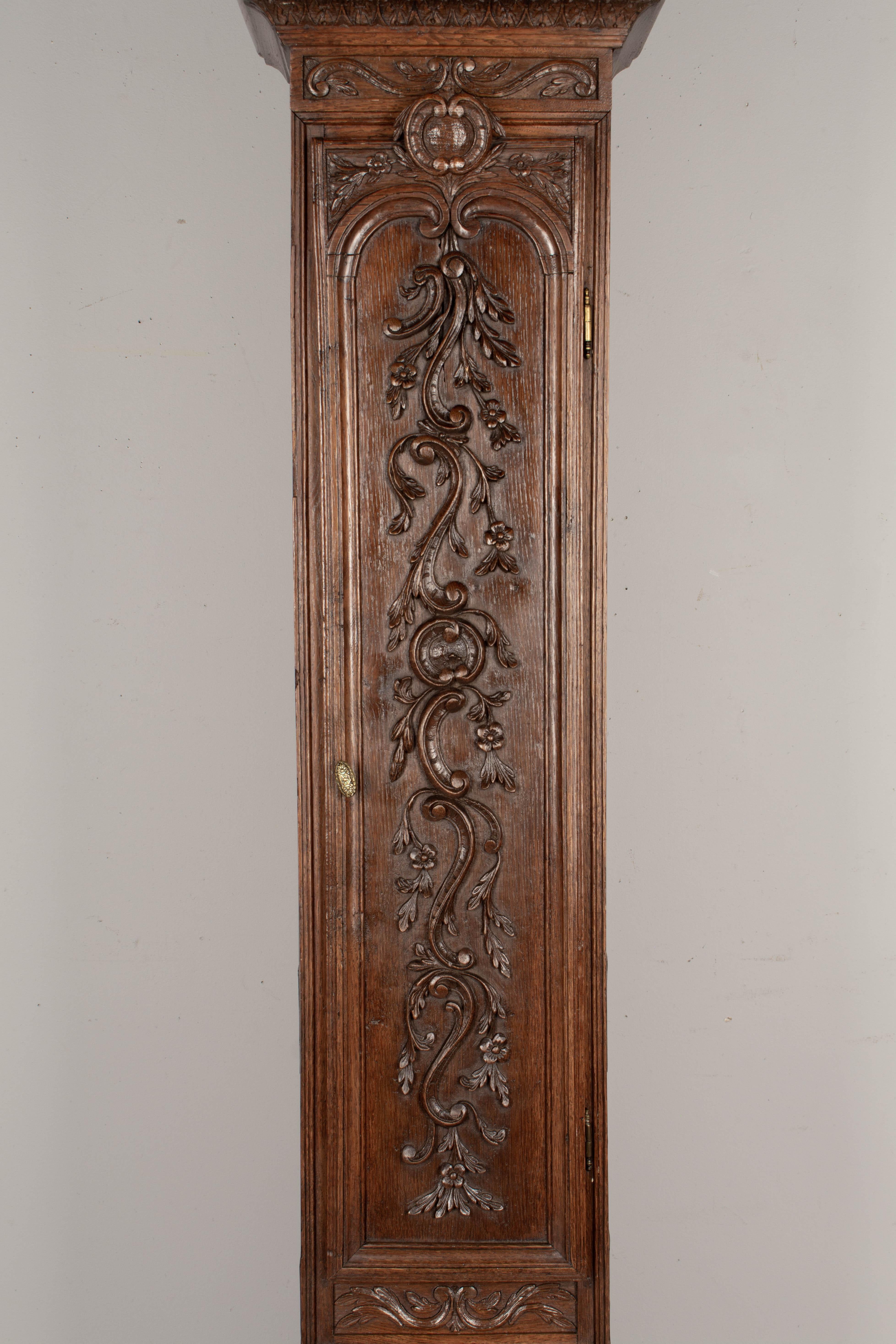 Hand-Carved 18th Century French Tall Case Clock