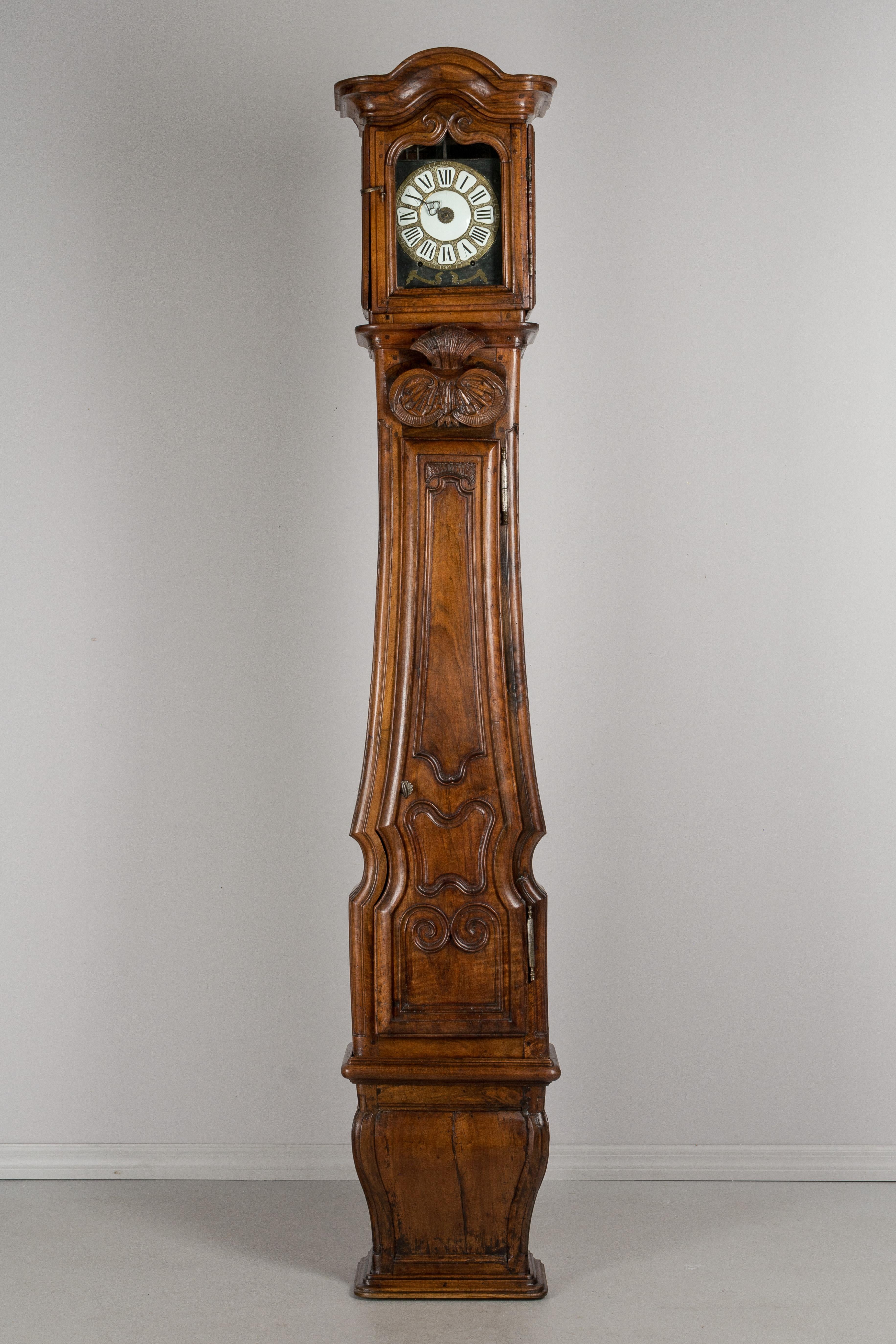 Louis XV 18th Century French Tall Case Clock or Horloge De Parquet