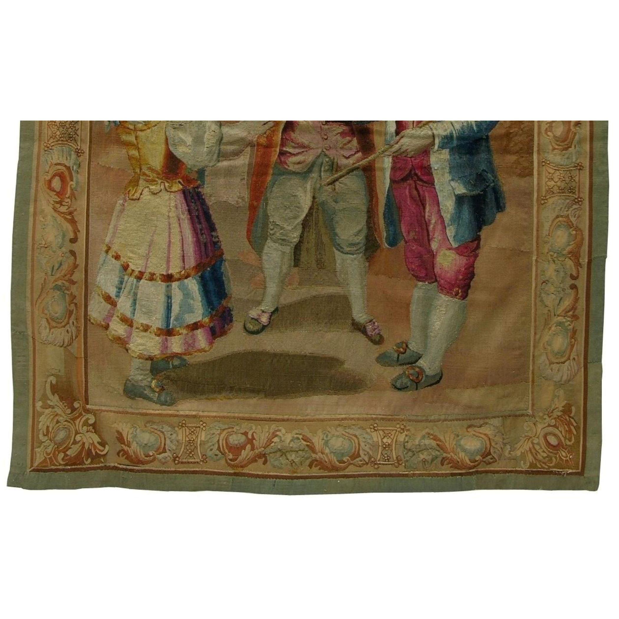 French Provincial 18th Century French Tapestry 5'2