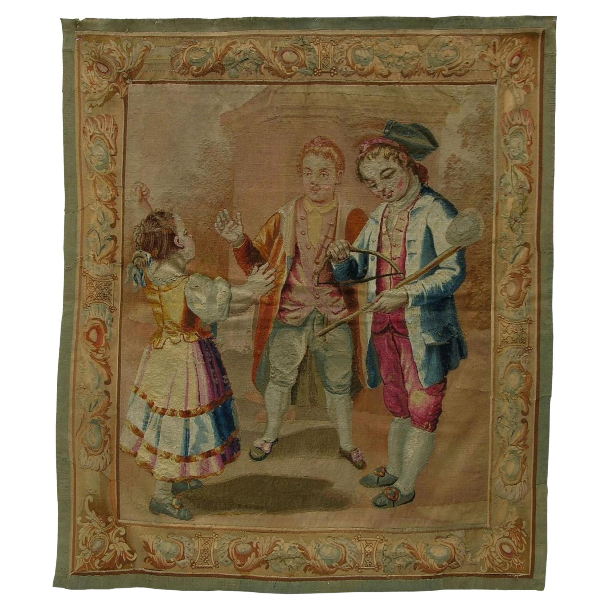 18th Century French Tapestry 5'2" X 4'5" For Sale